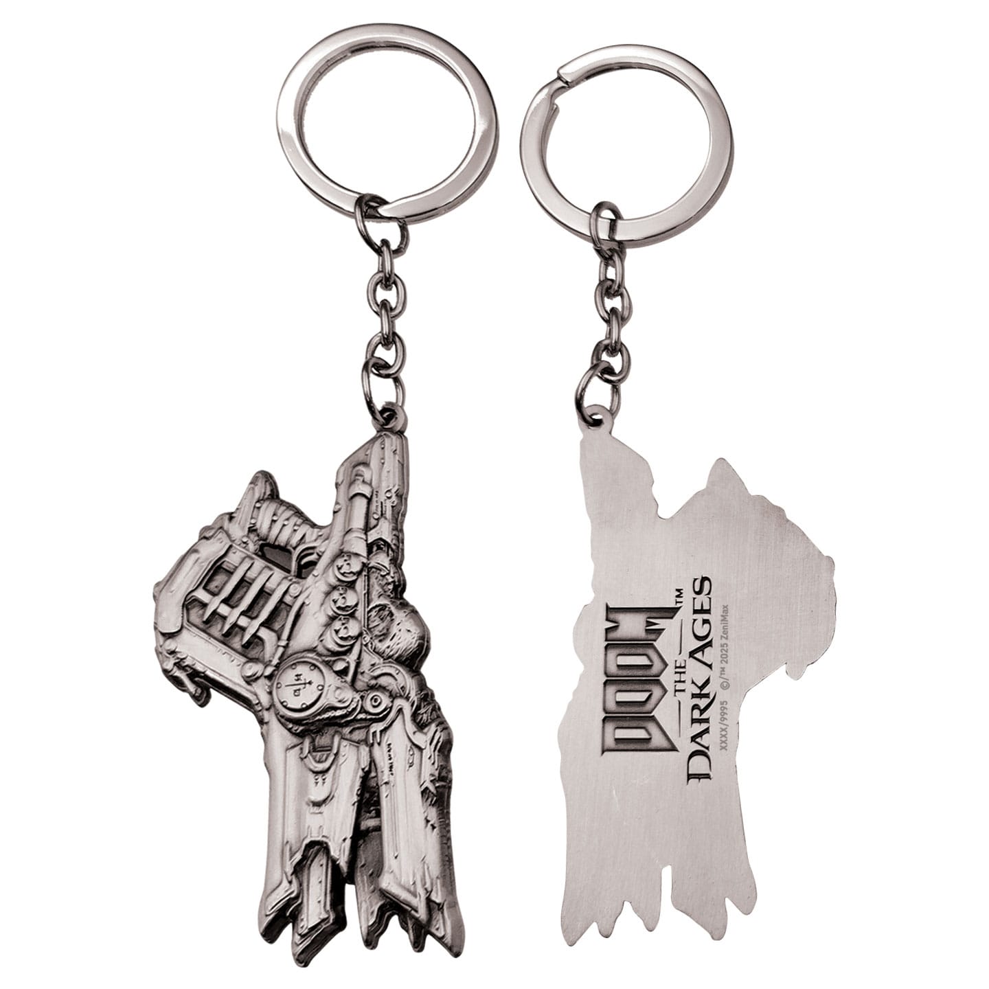 DOOM: The Dark Ages Limited Edition Skull Crusher Keyring front and back view