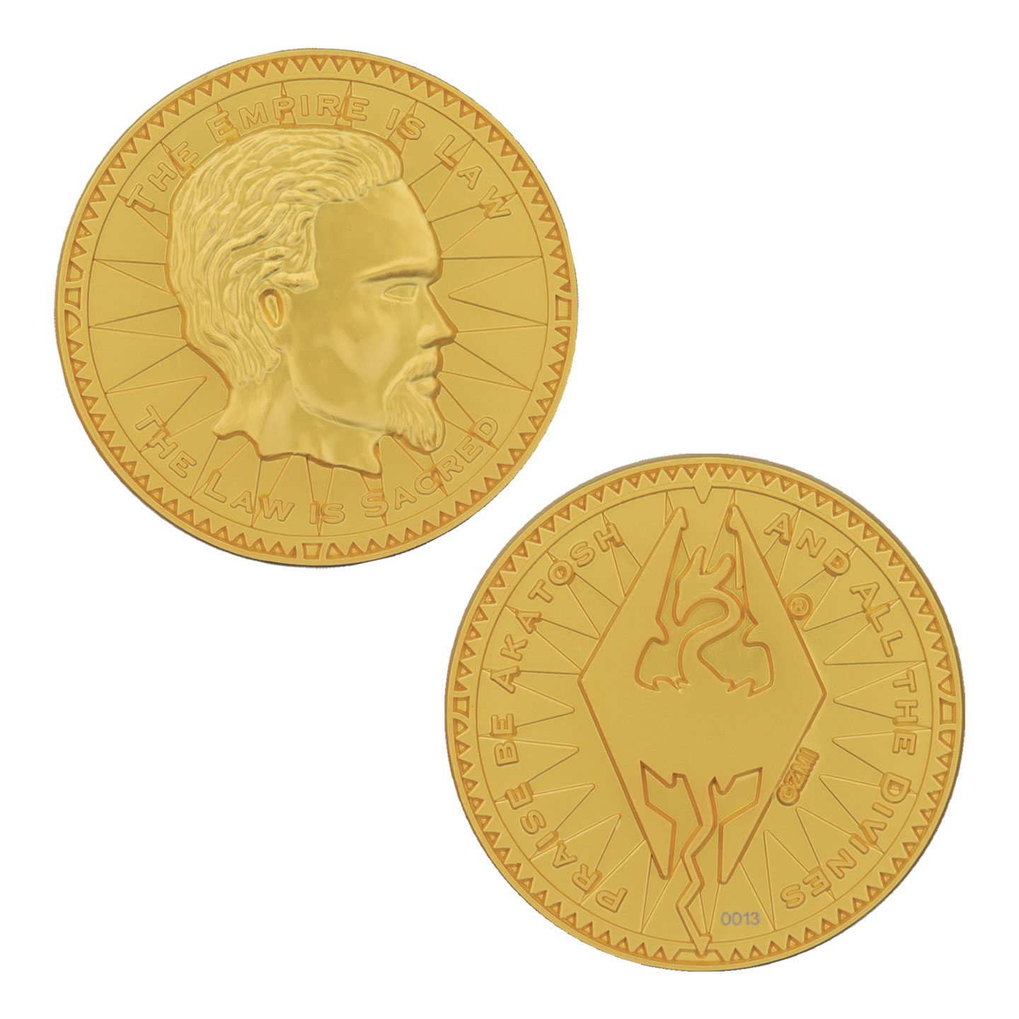 The Elder Scrolls Septim Coin - Misty Gold Edition front and back view