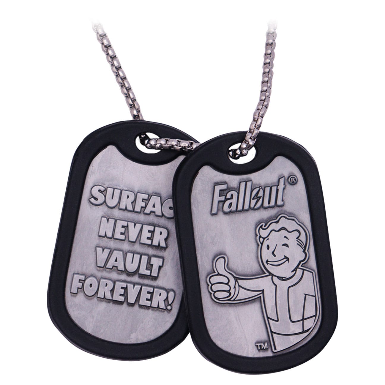 Fallout Metal Dog Tags front view