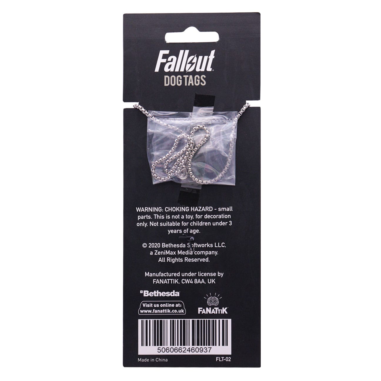 Fallout Metal Dog Tags packaging back