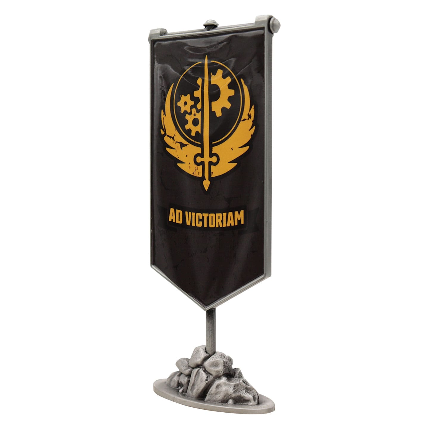 Fallout Brotherhood of Steel Metal Banner angled view
