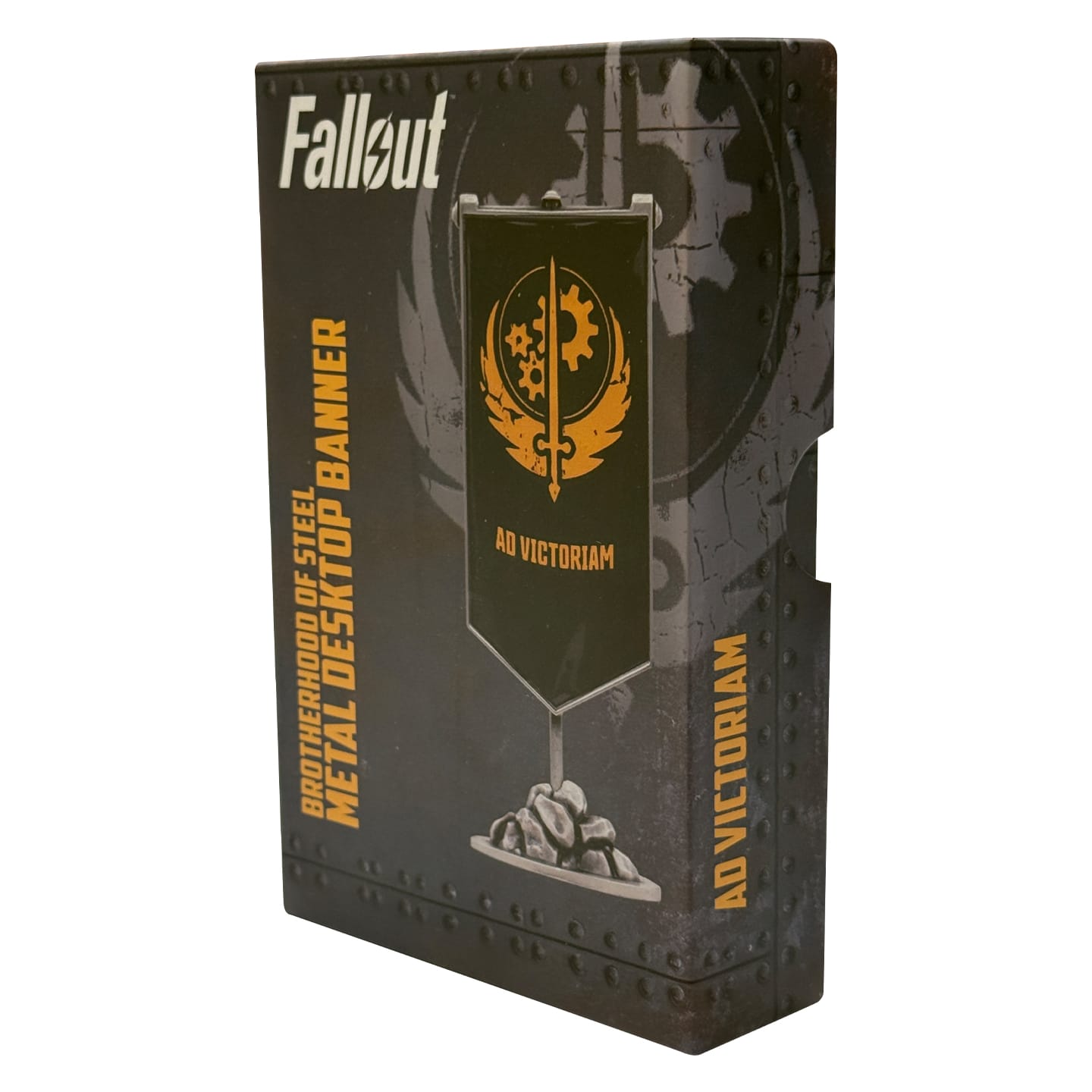 Fallout Brotherhood of Steel Metal Banner angled view