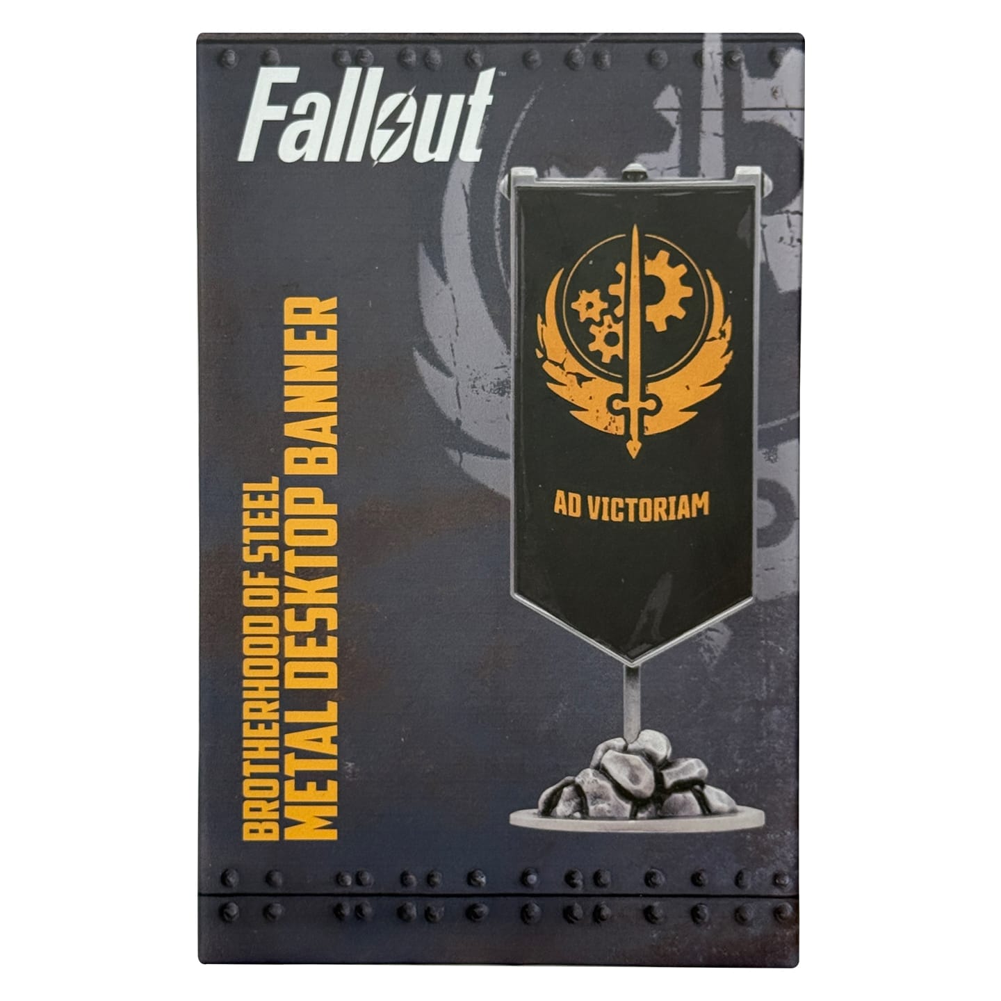 Fallout Brotherhood of Steel Metal Banner presentation box front