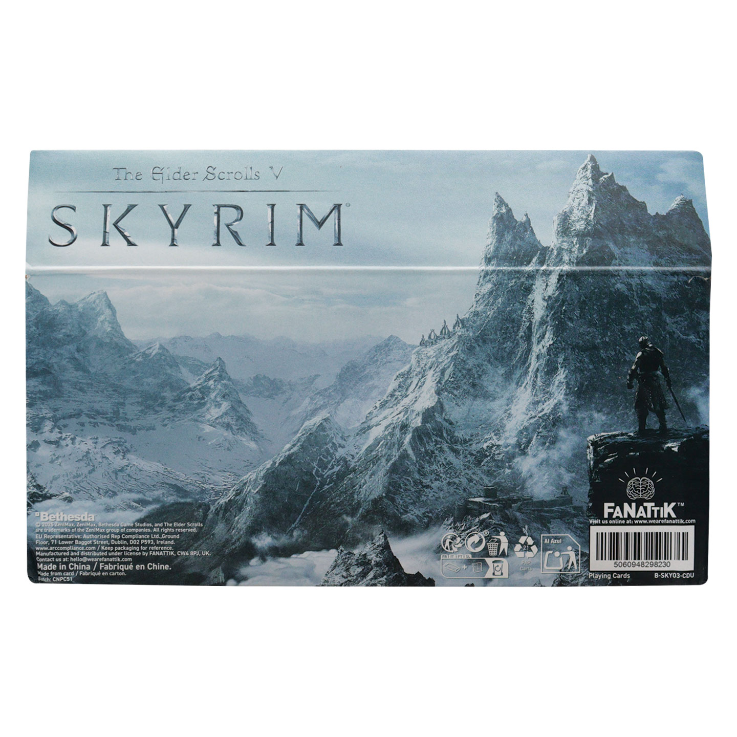 The Elder Scrolls Skyrim Playing Cards CDU Containing 12 Packs back view