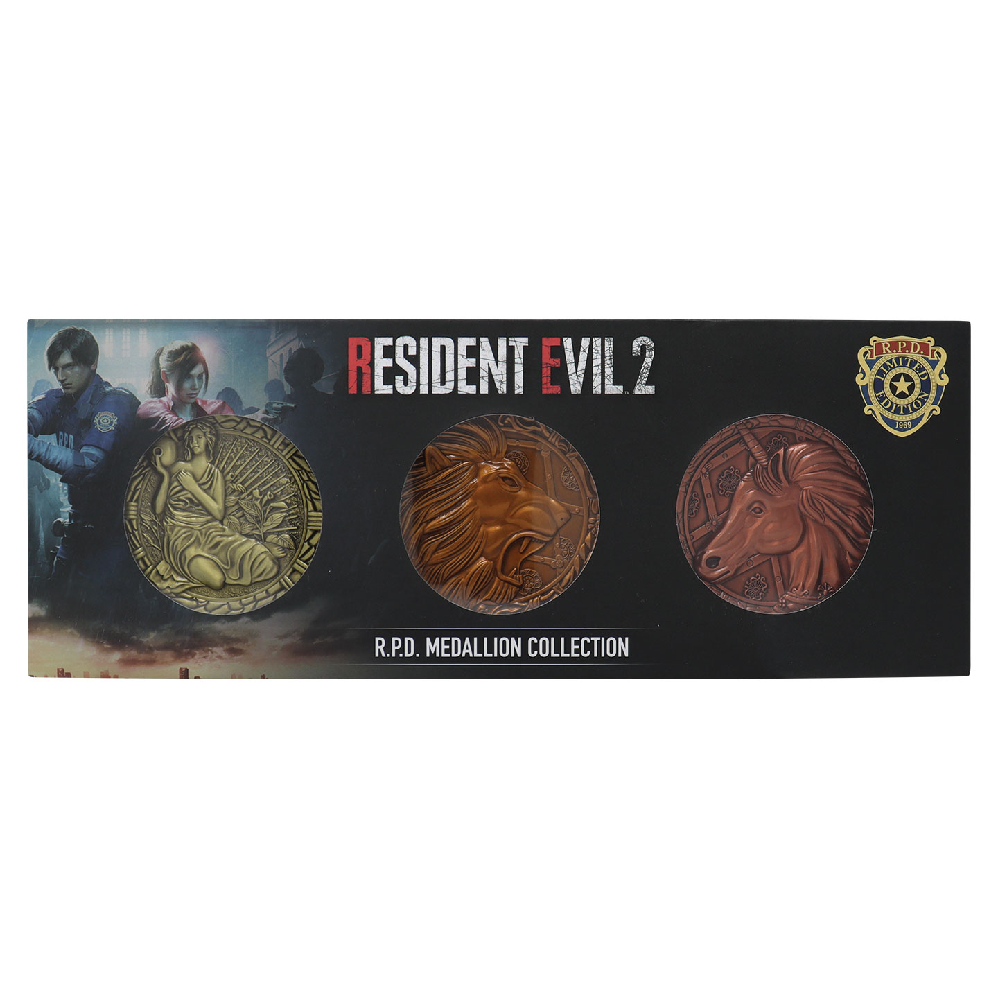 Resident Evil 2 Limited Edition Set of 3 Medallions - USA Variant presentation box front