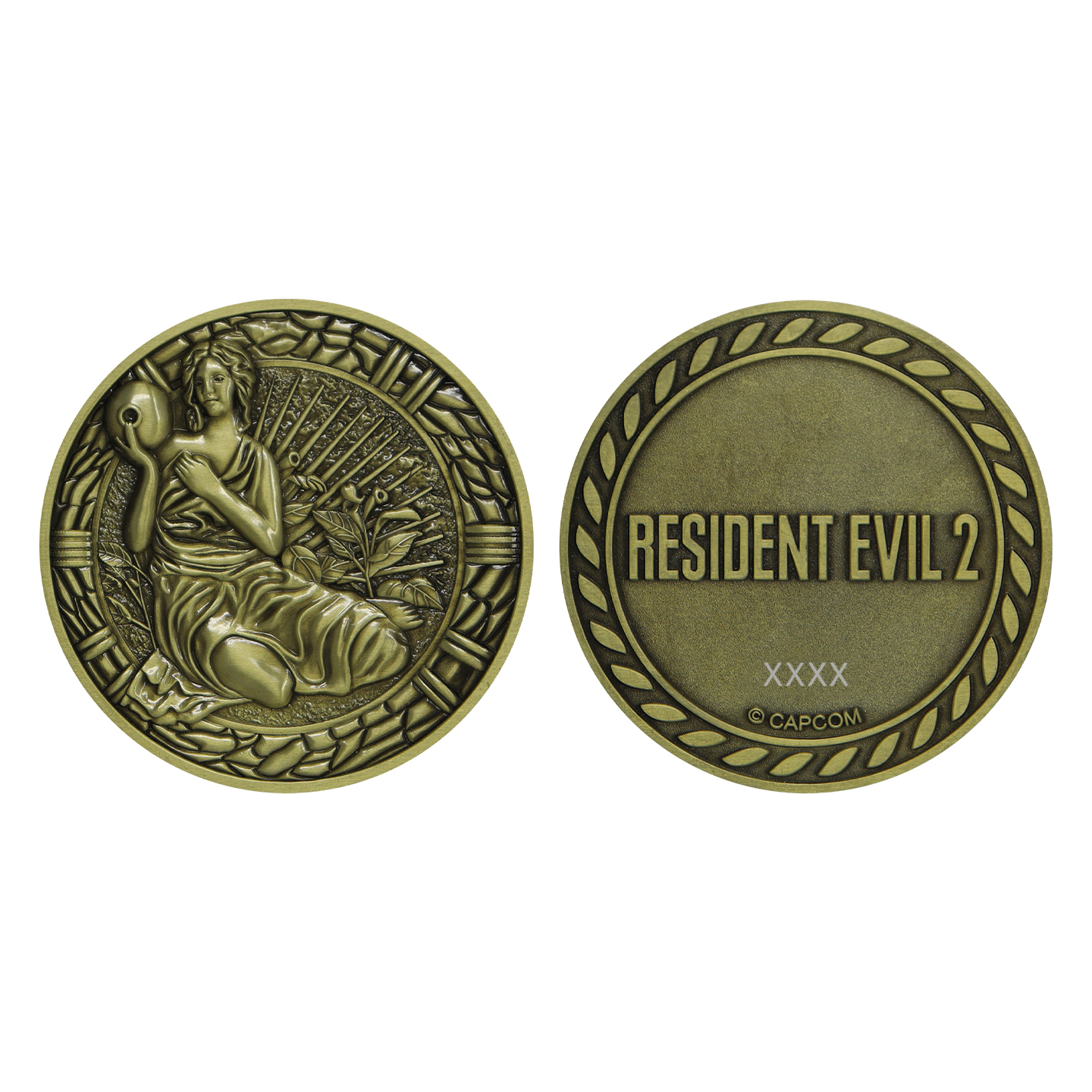 Resident Evil 2 Limited Edition Set of 3 Medallions - USA Variant front and back view