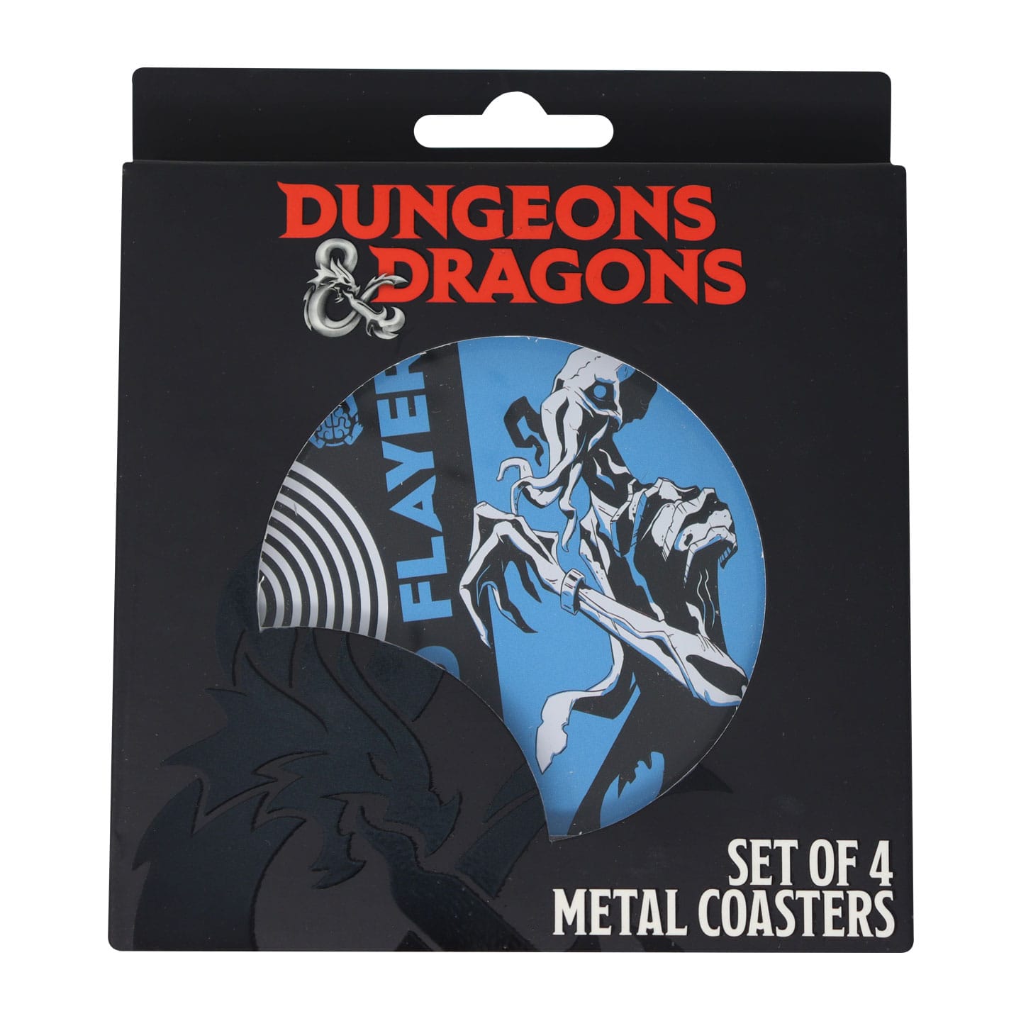 Dungeons & Dragons Set of 4 Printed Metal Coasters packaging front