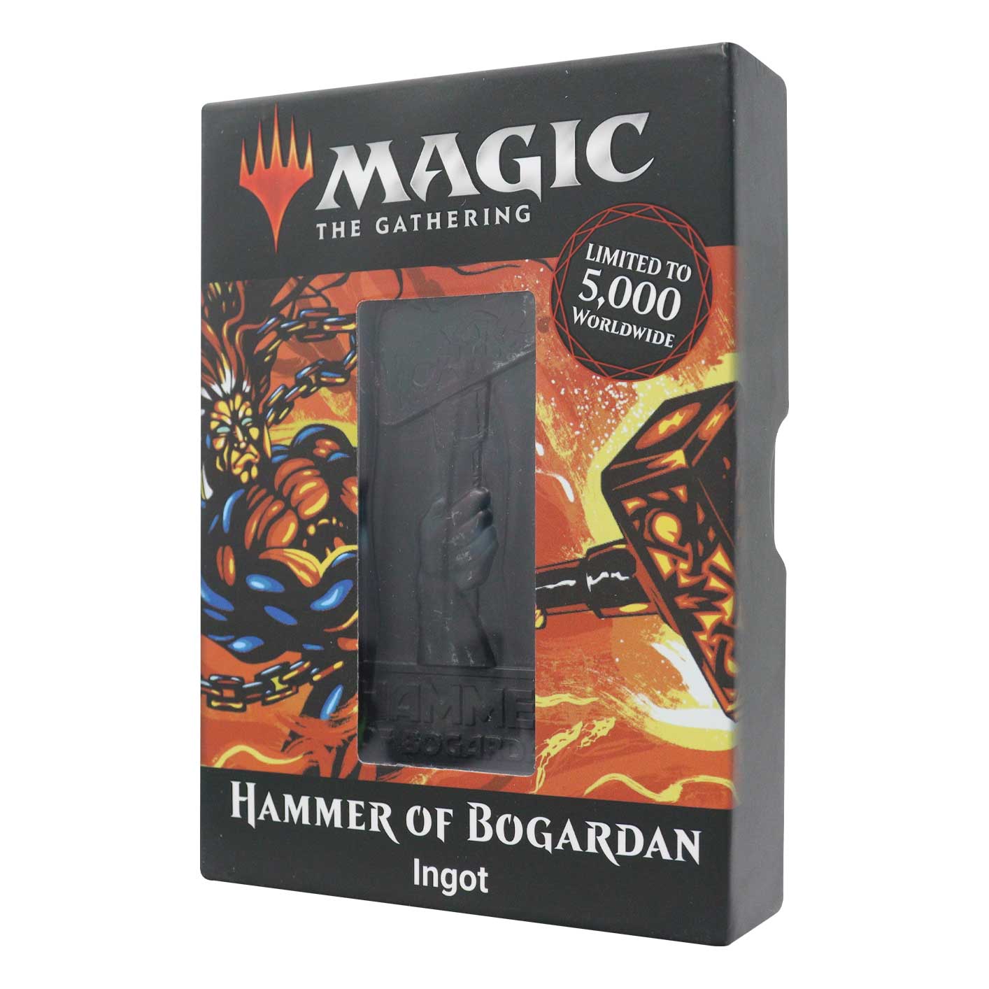 Magic the Gathering Limited Edition Hammer of Bogardan Ingot angled view