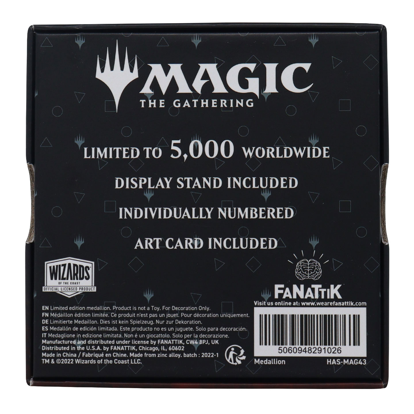 Magic the Gathering Limited Edition Replica Pristine Talisman presentation box back