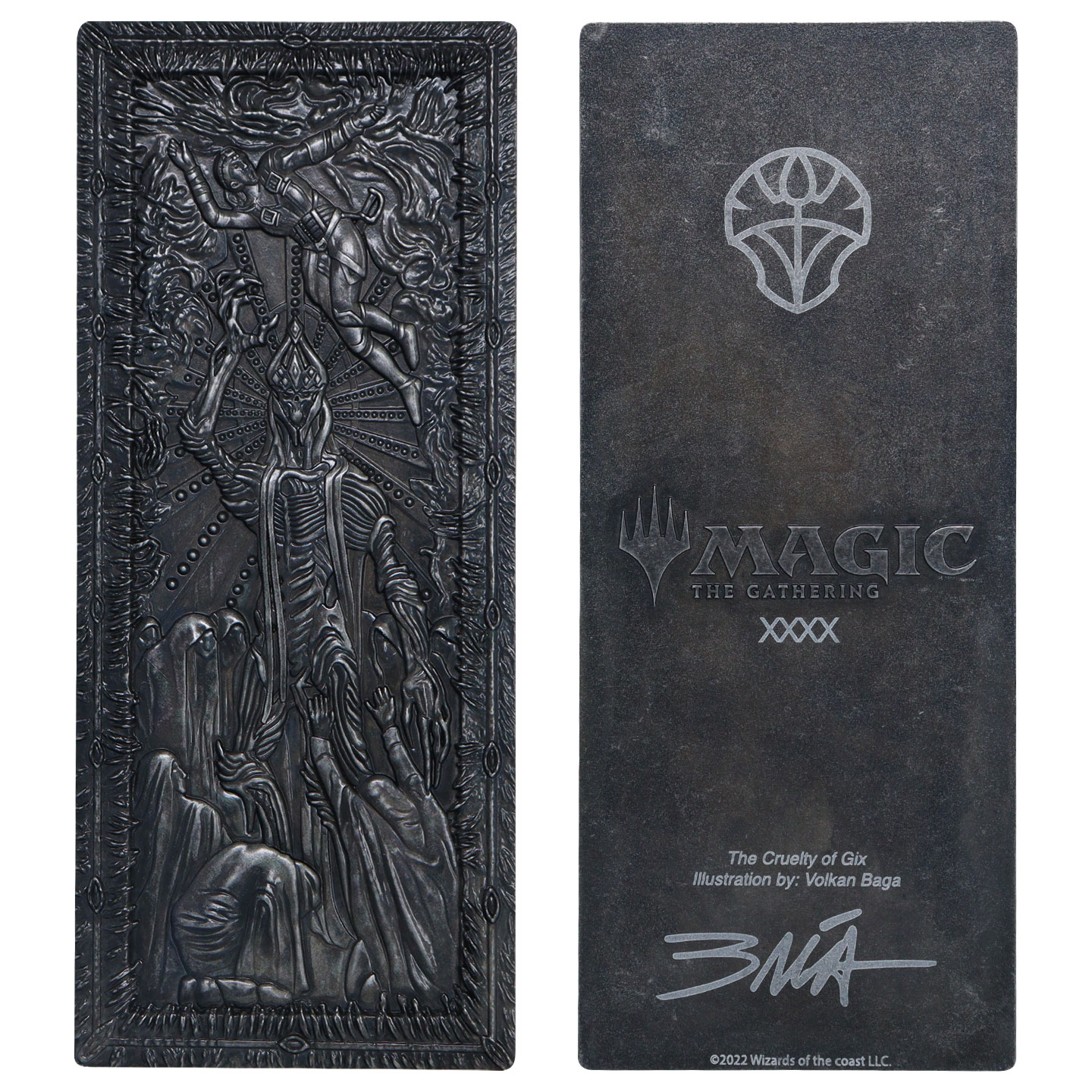 Magic the Gathering Cruelty of Gix Metal Collectible front and back view