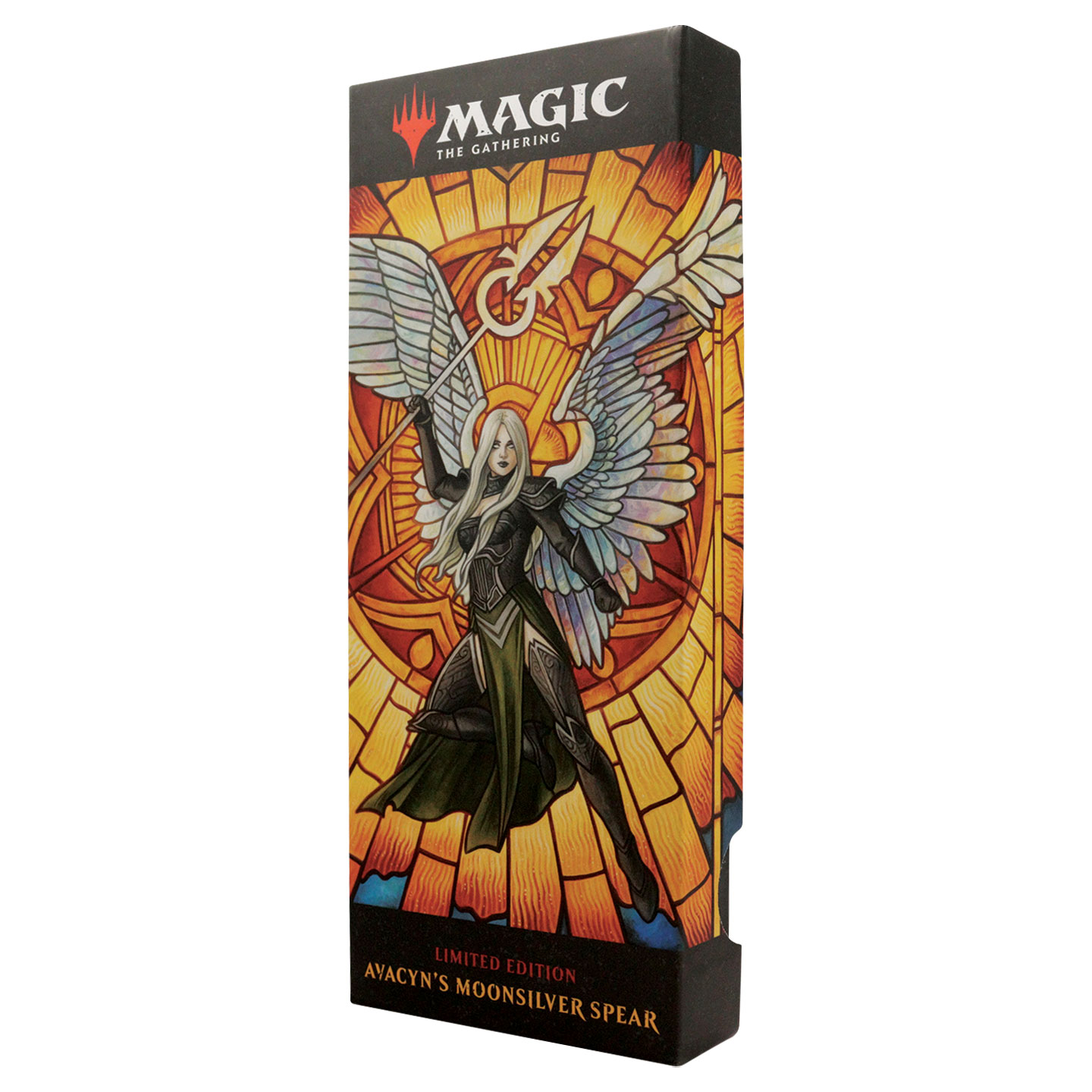 Magic the Gathering .999 Silver Plated Avacyn's Moonsilver Spear Mini Replica angled view