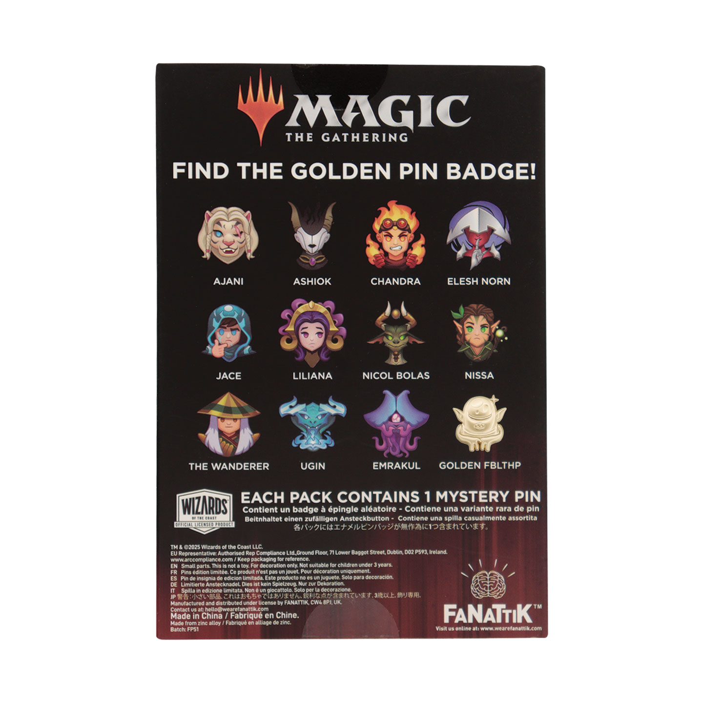 Magic: The Gathering Mystery Pins packaging back