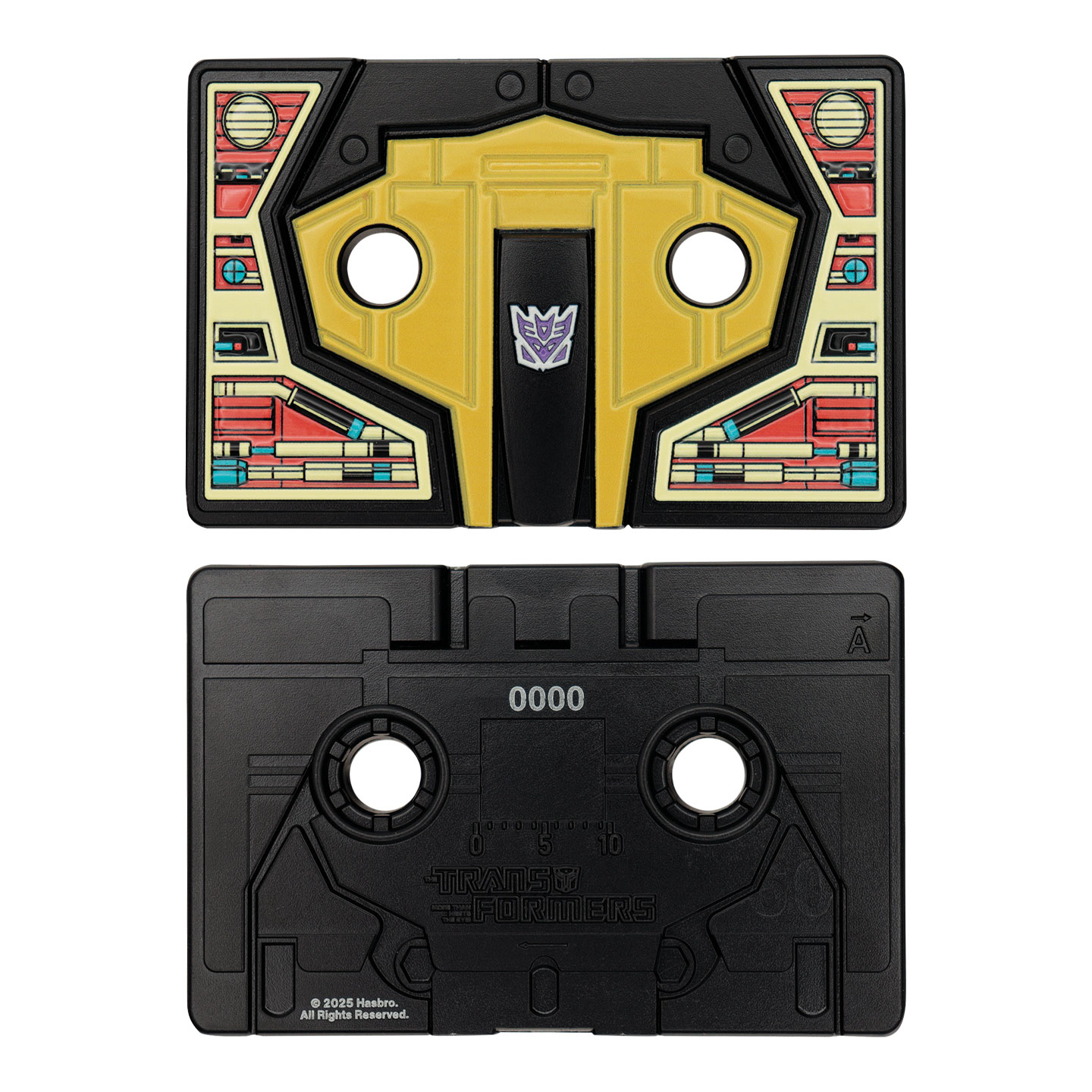 Transformers Replica Soundwave Cassette Tape front and back view
