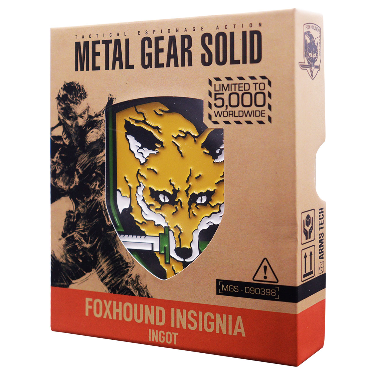 Metal Gear Solid FOXHOUND Insignia Limited Edition Ingot angled view