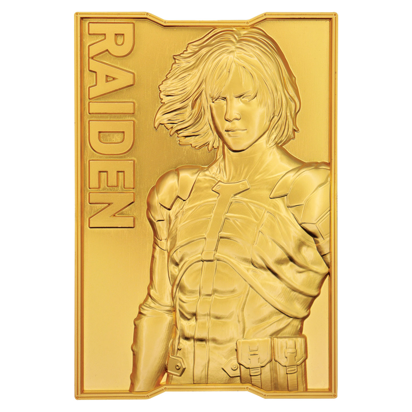 Metal Gear Solid 2 Limited Edition 24k Gold Plated Raiden Ingot front view