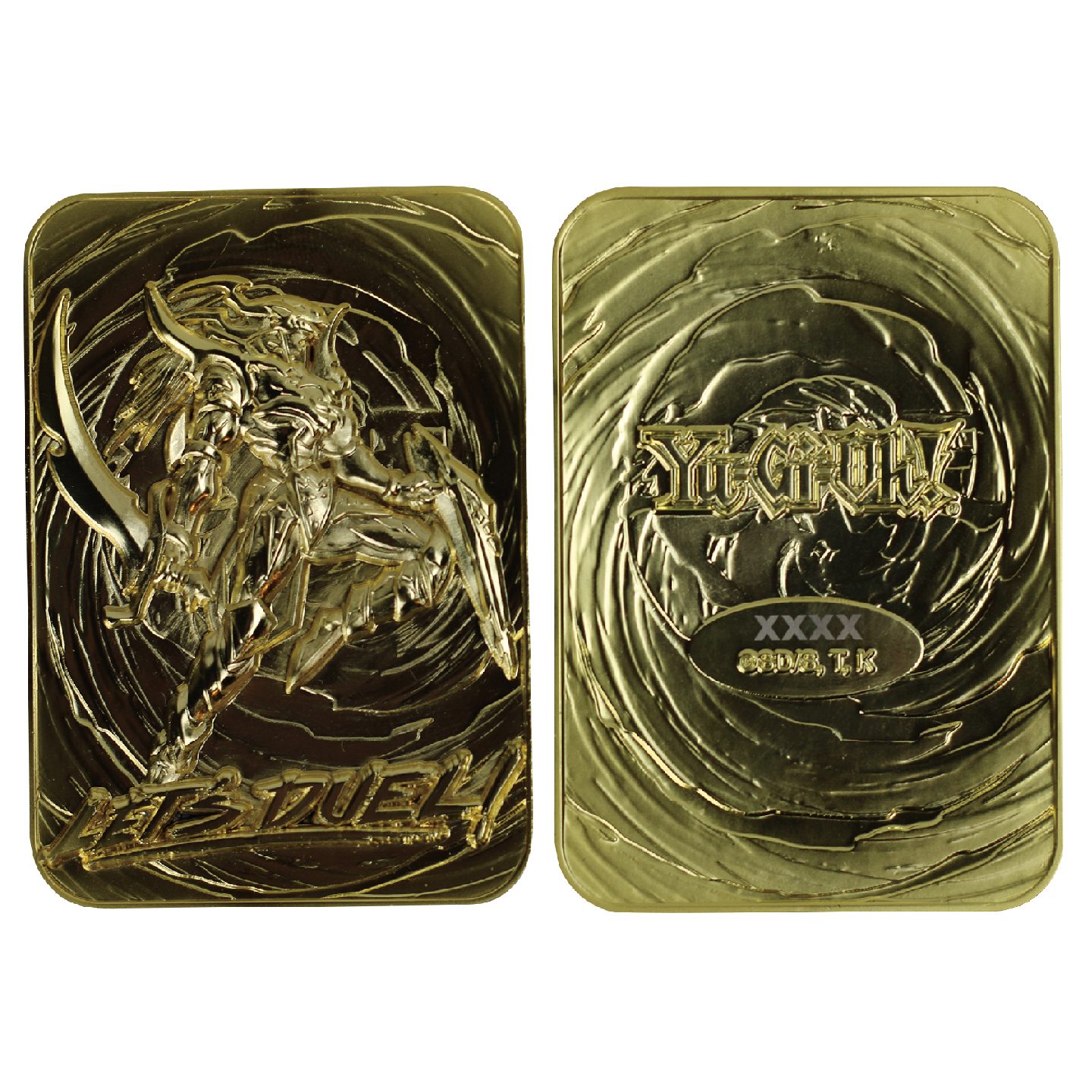 Yu-Gi-Oh! Limited Edition 24k Gold Plated Black Luster Soldier Metal Card front and back view