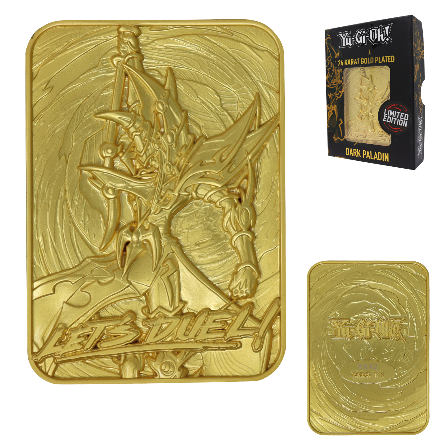 Yu-Gi-Oh! Limited Edition 24k Gold Plated Dark Paladin Metal Card with packaging