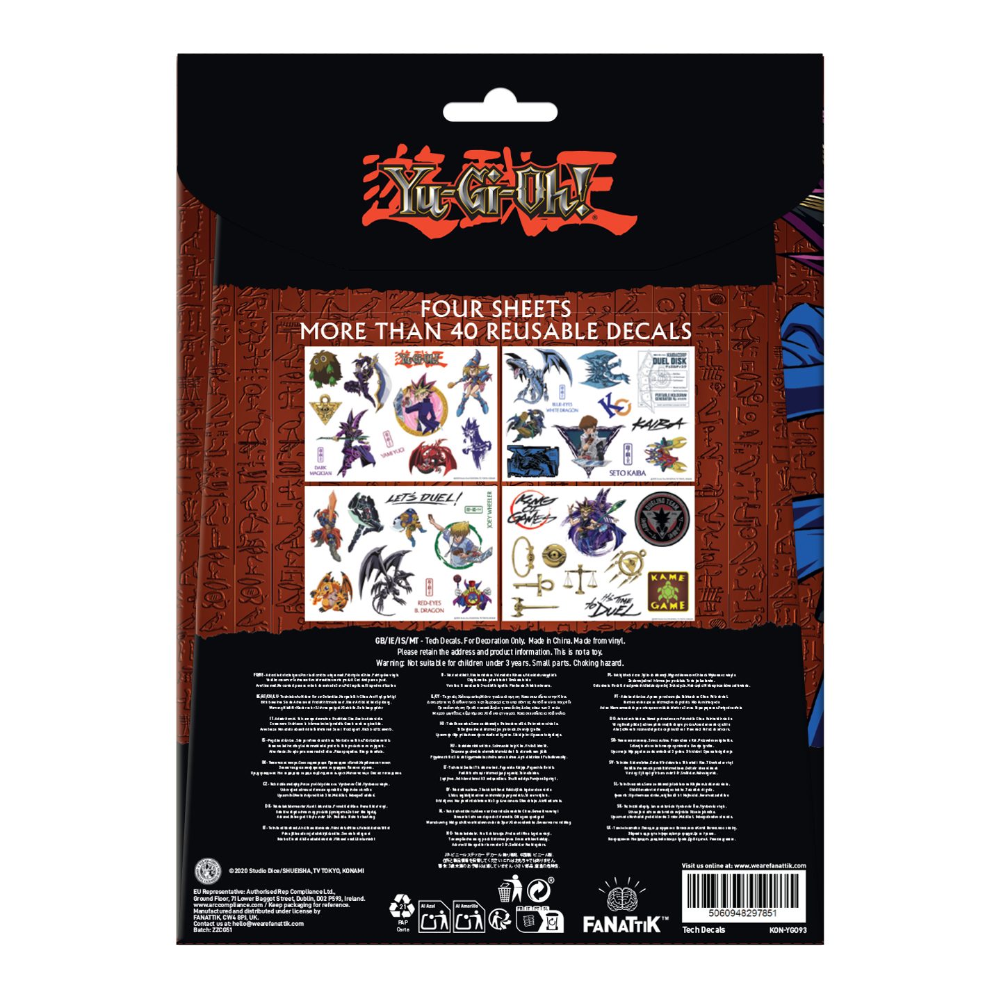 YuGiOh! Tech Decals packaging back