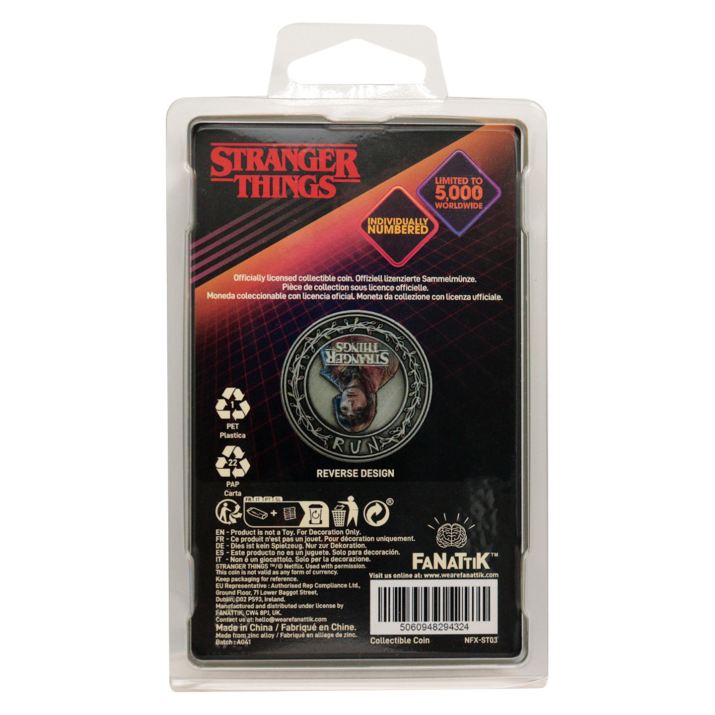Stranger Things Will and Joyce Coin presentation box back