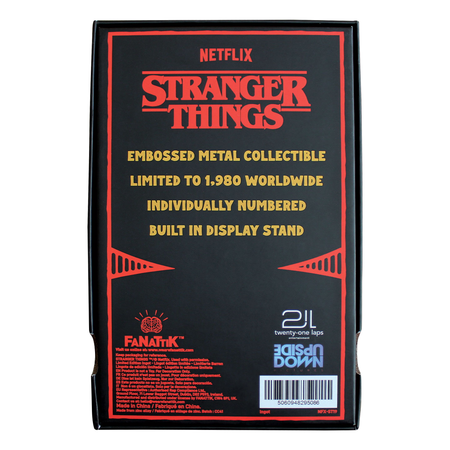 Stranger Things XL Demogorgan Ingot presentation box back