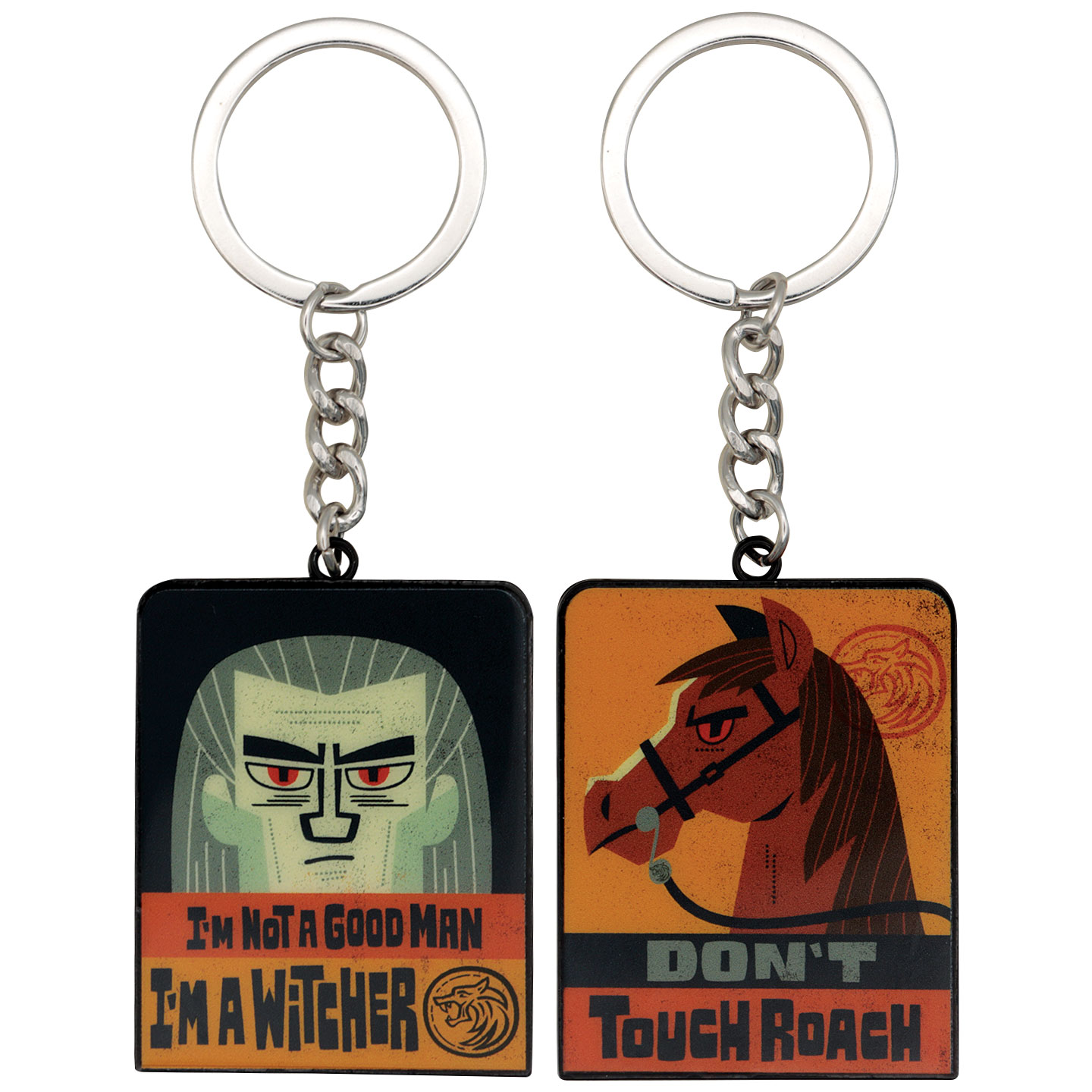 The Witcher and Roach Keyring front and back view