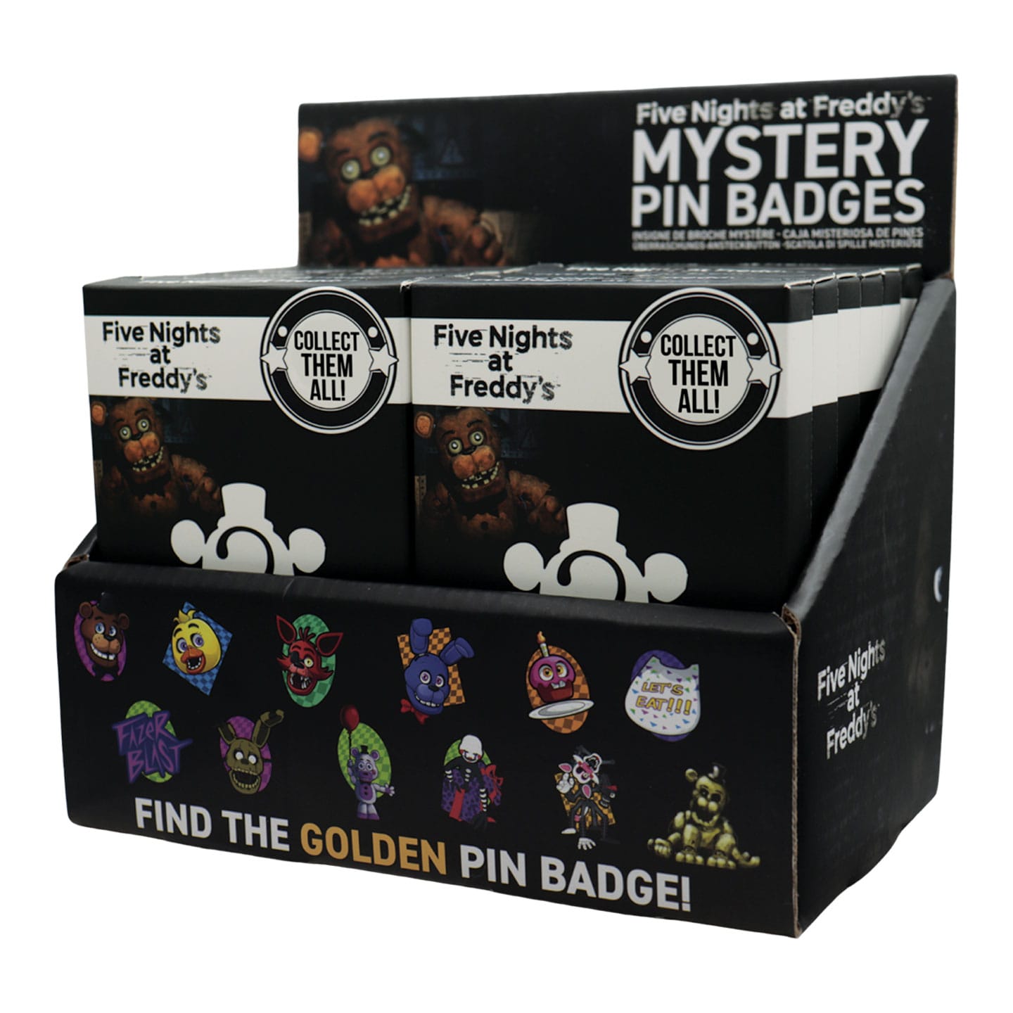 Five Nights at Freddy's Mystery Pin Badges angled view