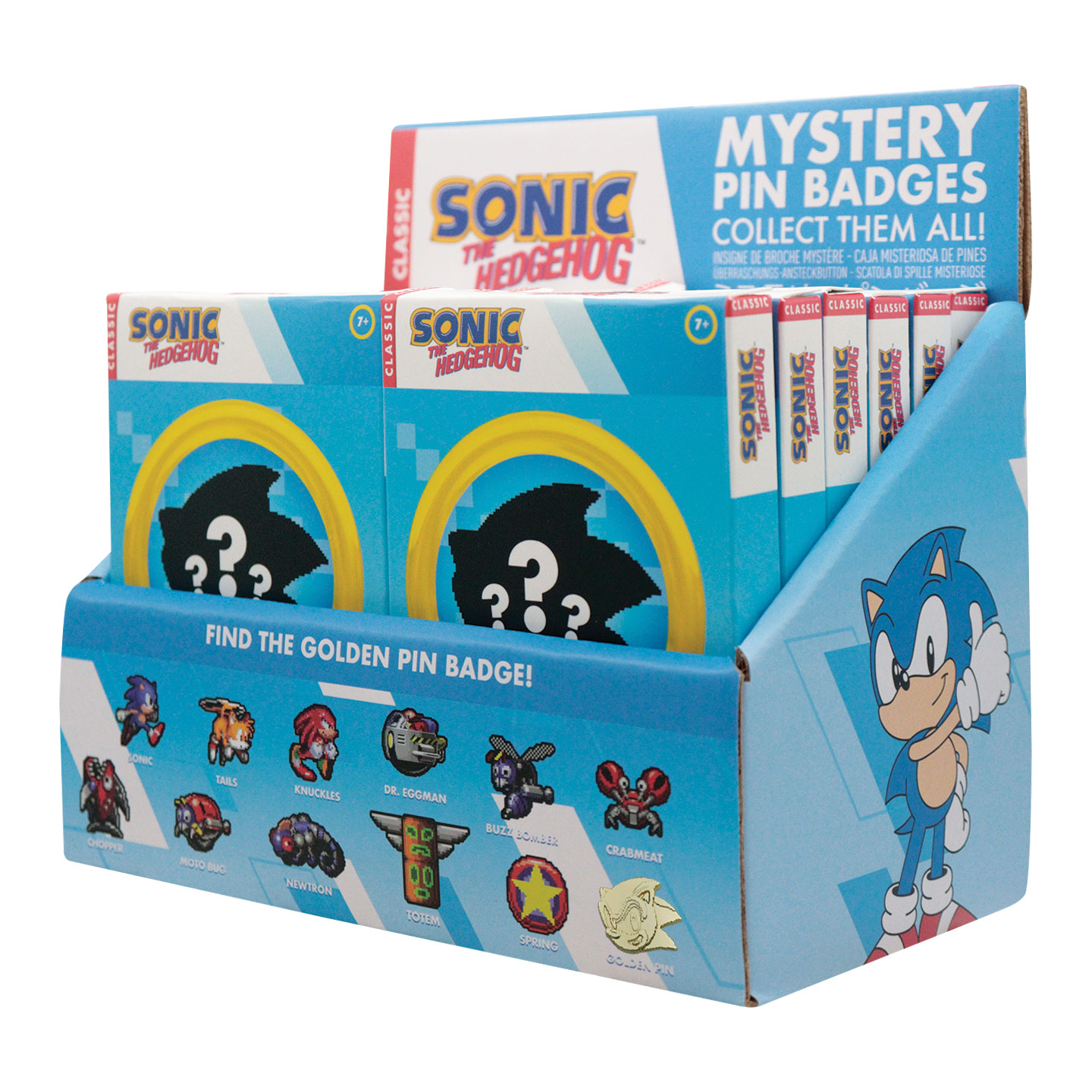 Sonic The Hedgehog Mystery Pin Badges angled view