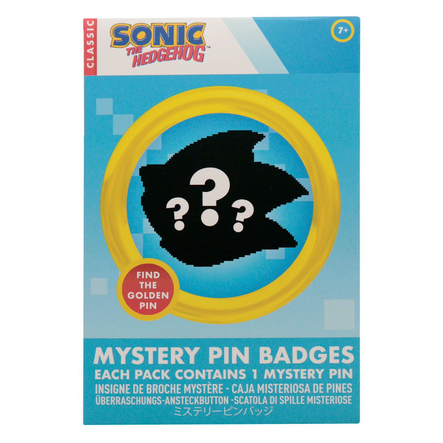 Sonic The Hedgehog Mystery Pin Badges packaging front