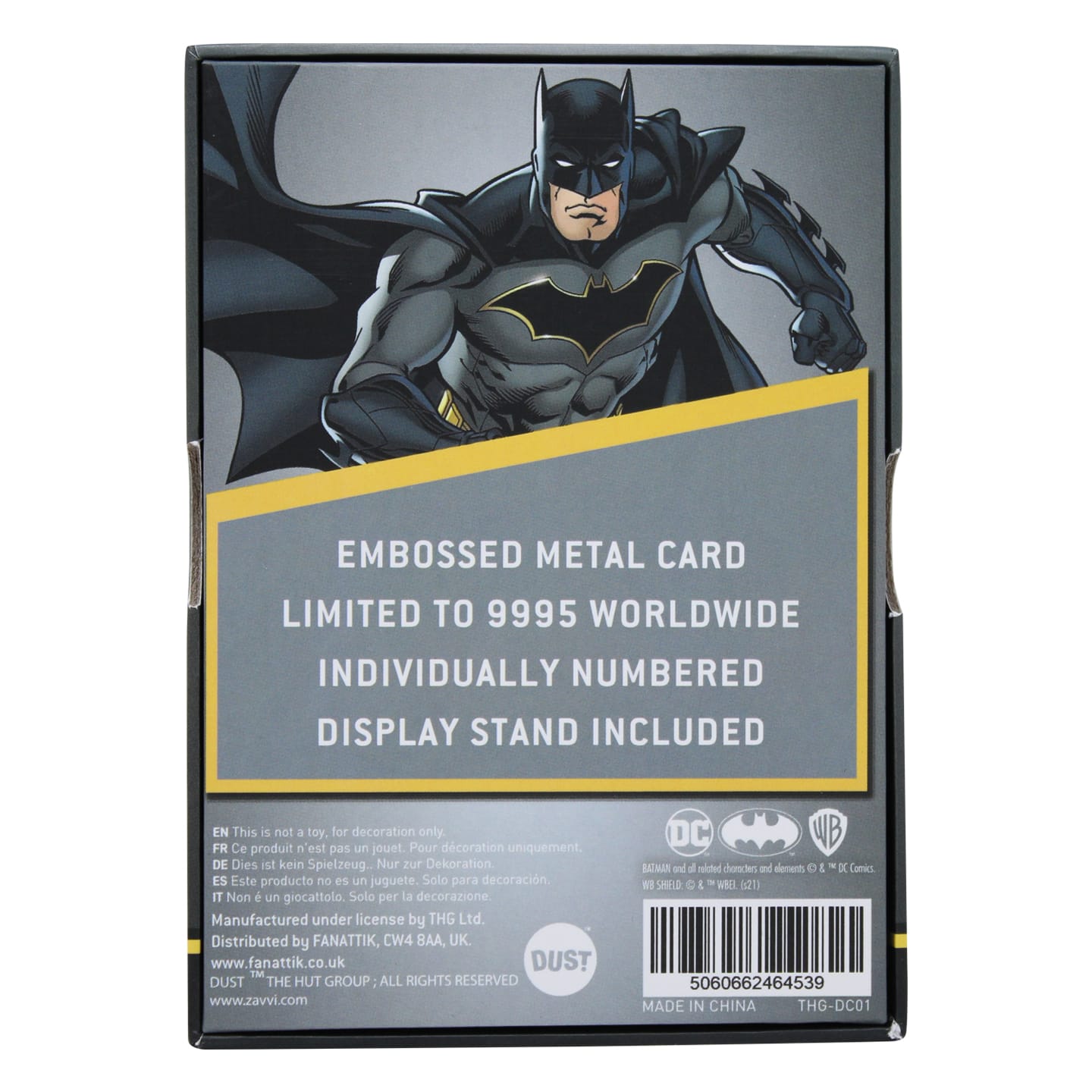 DC Comics Limited Edition Batman Ingot presentation box back