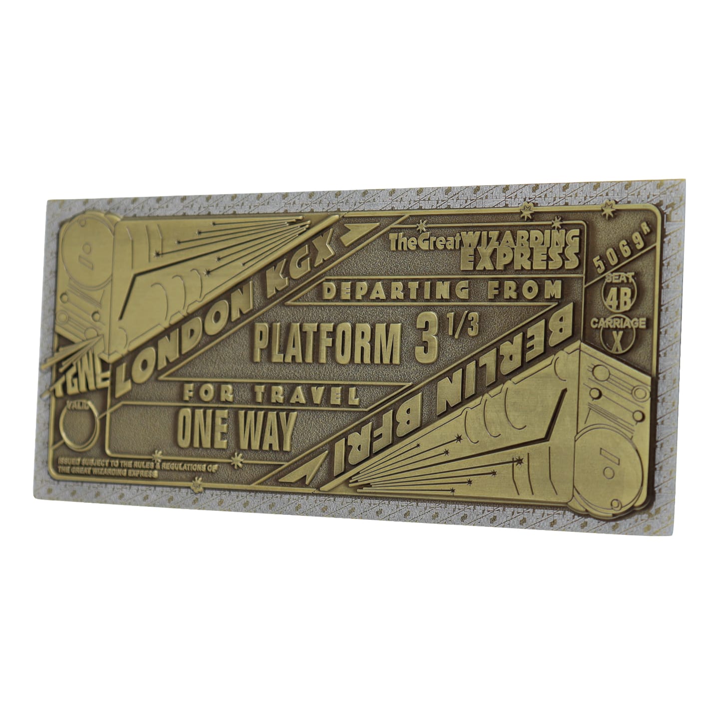 Fantastic Beasts Limited Edition The Great Wizarding Express Limited Edition Train Ticket angled view
