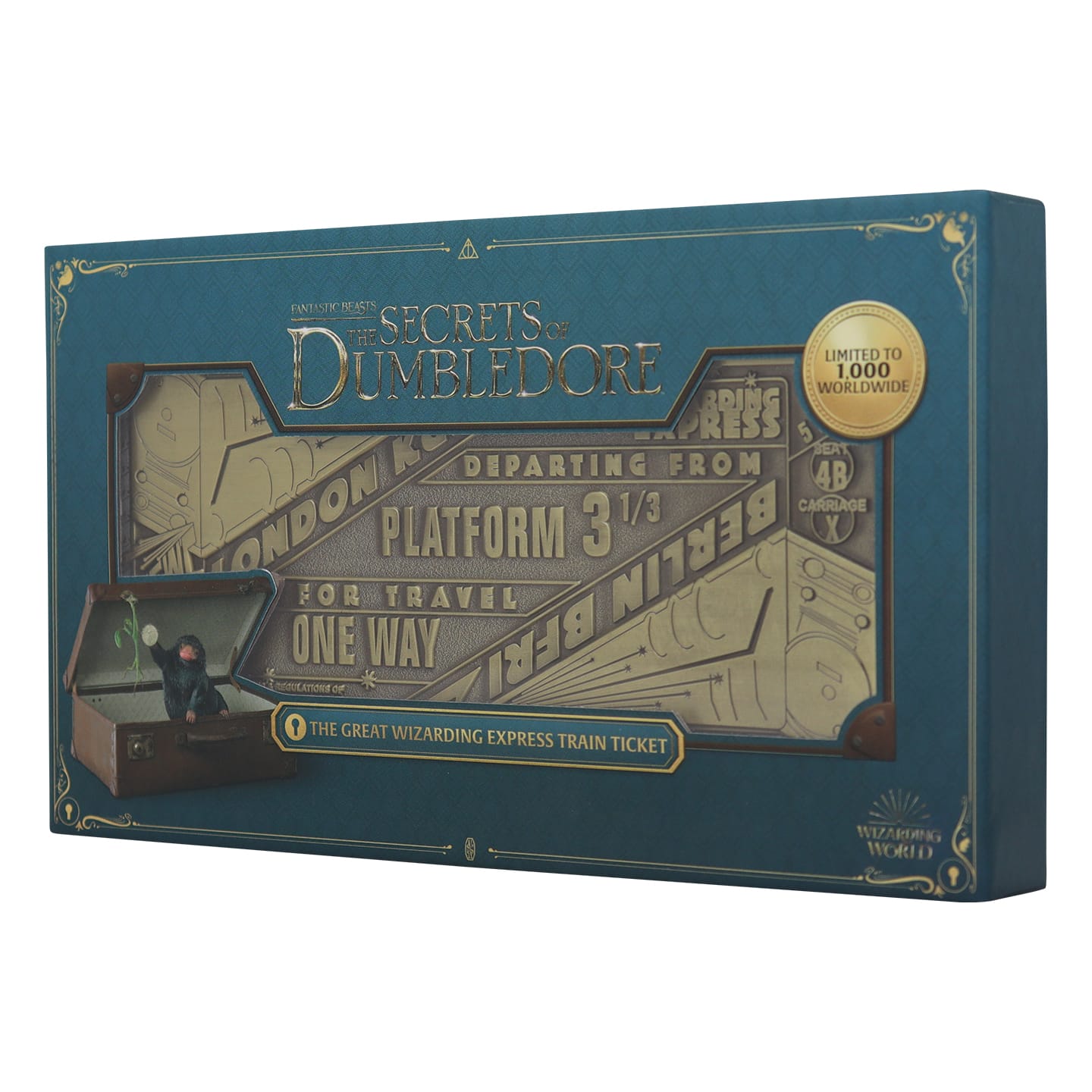 Fantastic Beasts Limited Edition The Great Wizarding Express Limited Edition Train Ticket angled view