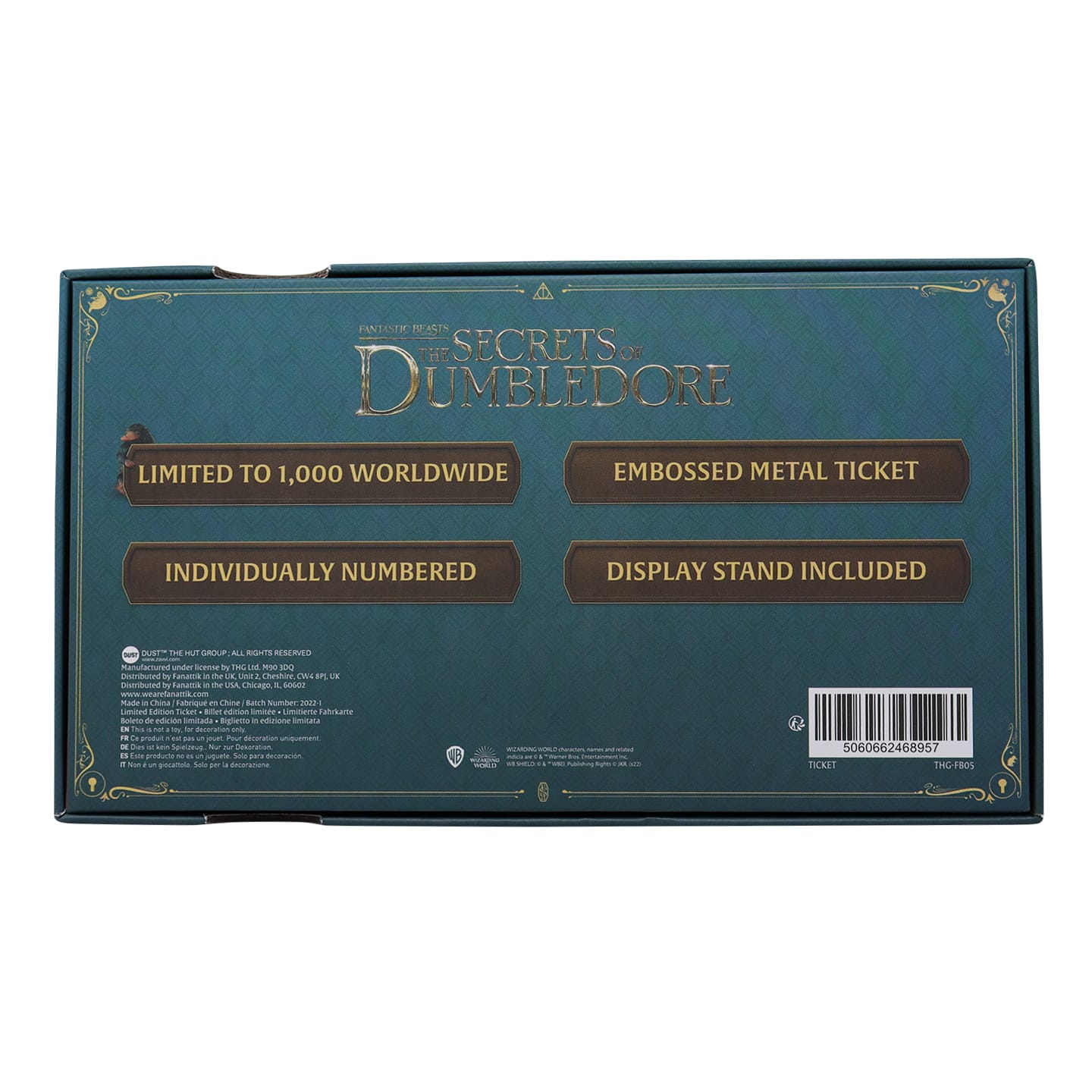 Fantastic Beasts Limited Edition The Great Wizarding Express Limited Edition Train Ticket presentation box back