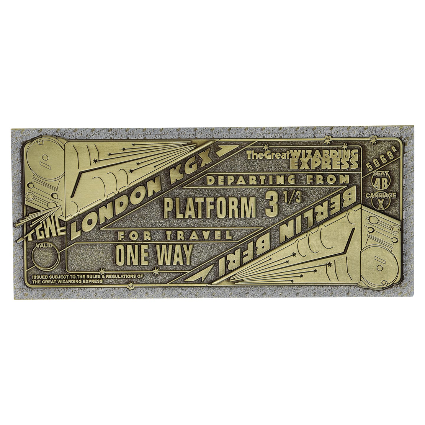 Fantastic Beasts Limited Edition The Great Wizarding Express Limited Edition Train Ticket front view