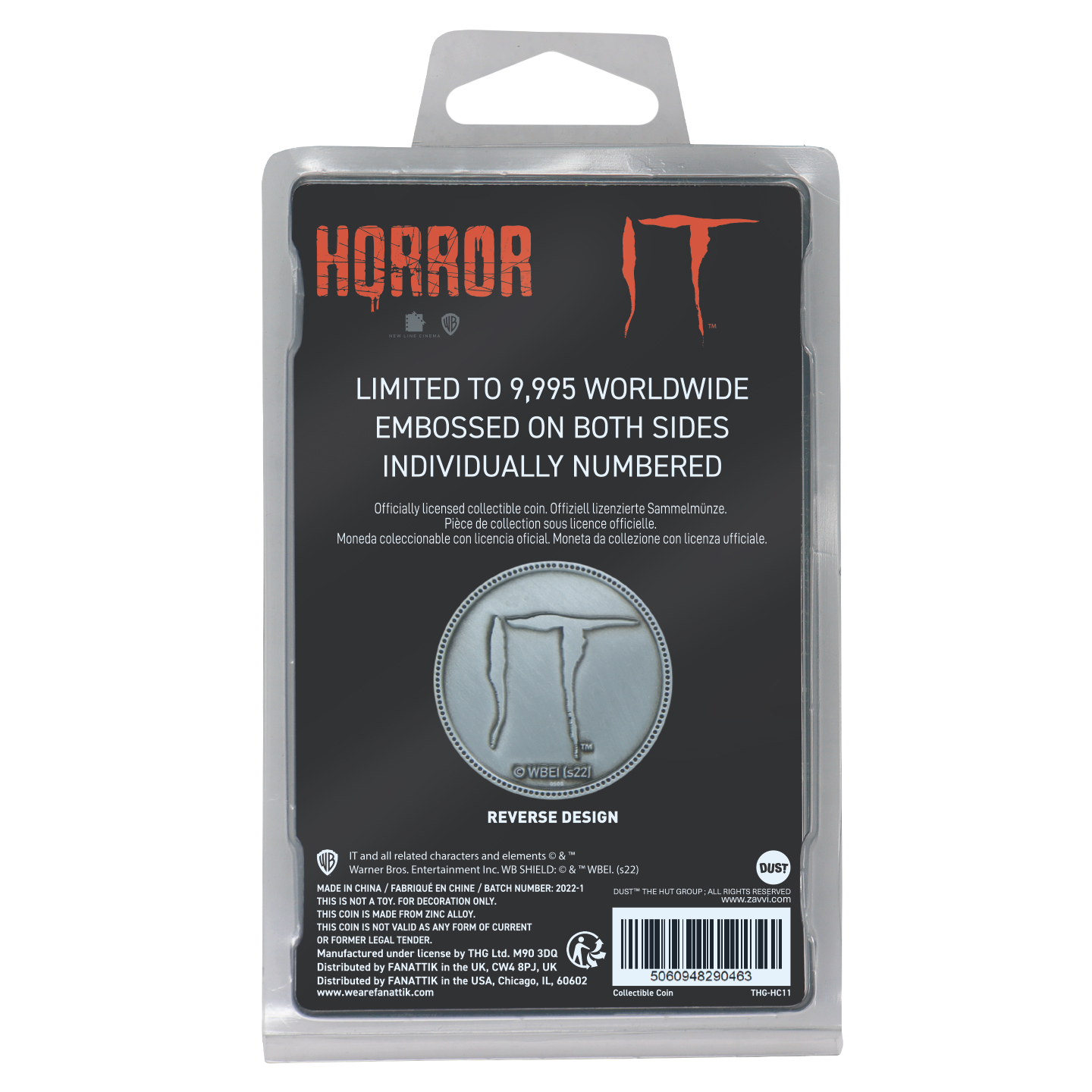 IT Limited Edition Collectible Coin packaging back