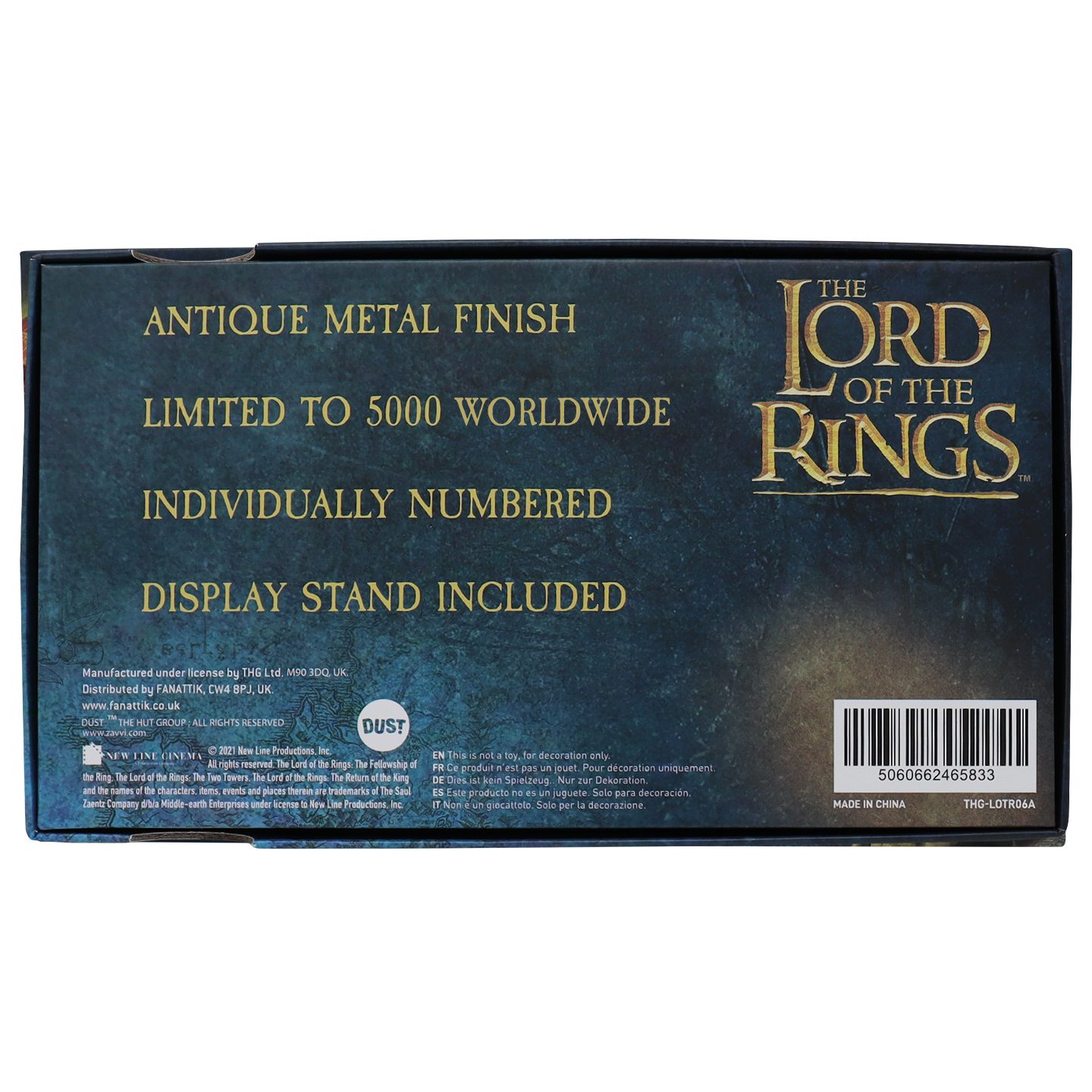 The Lord of the Rings Limited Edition The Fellowship Plaque presentation box back