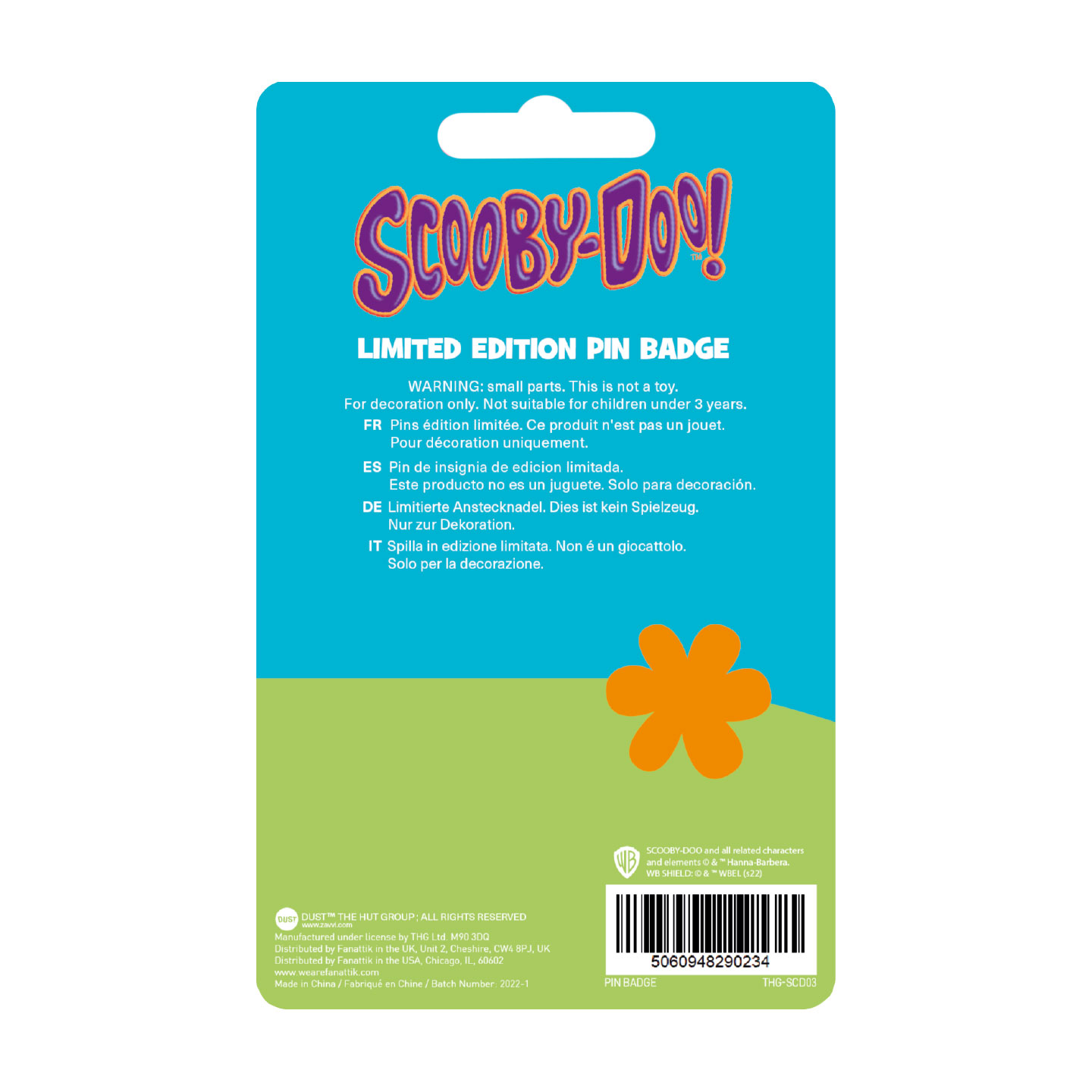Scooby Doo Limited Edition Pin Badge packaging back