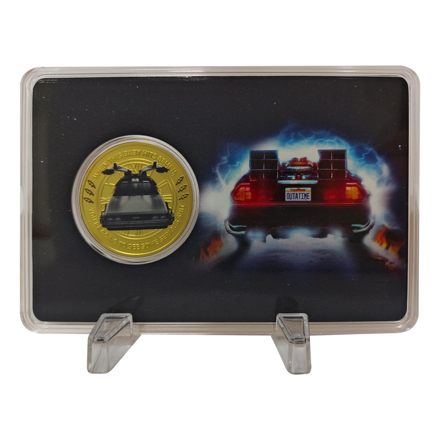 Back to the Future Limited Edition 40th Anniversary Presentation Coin front view