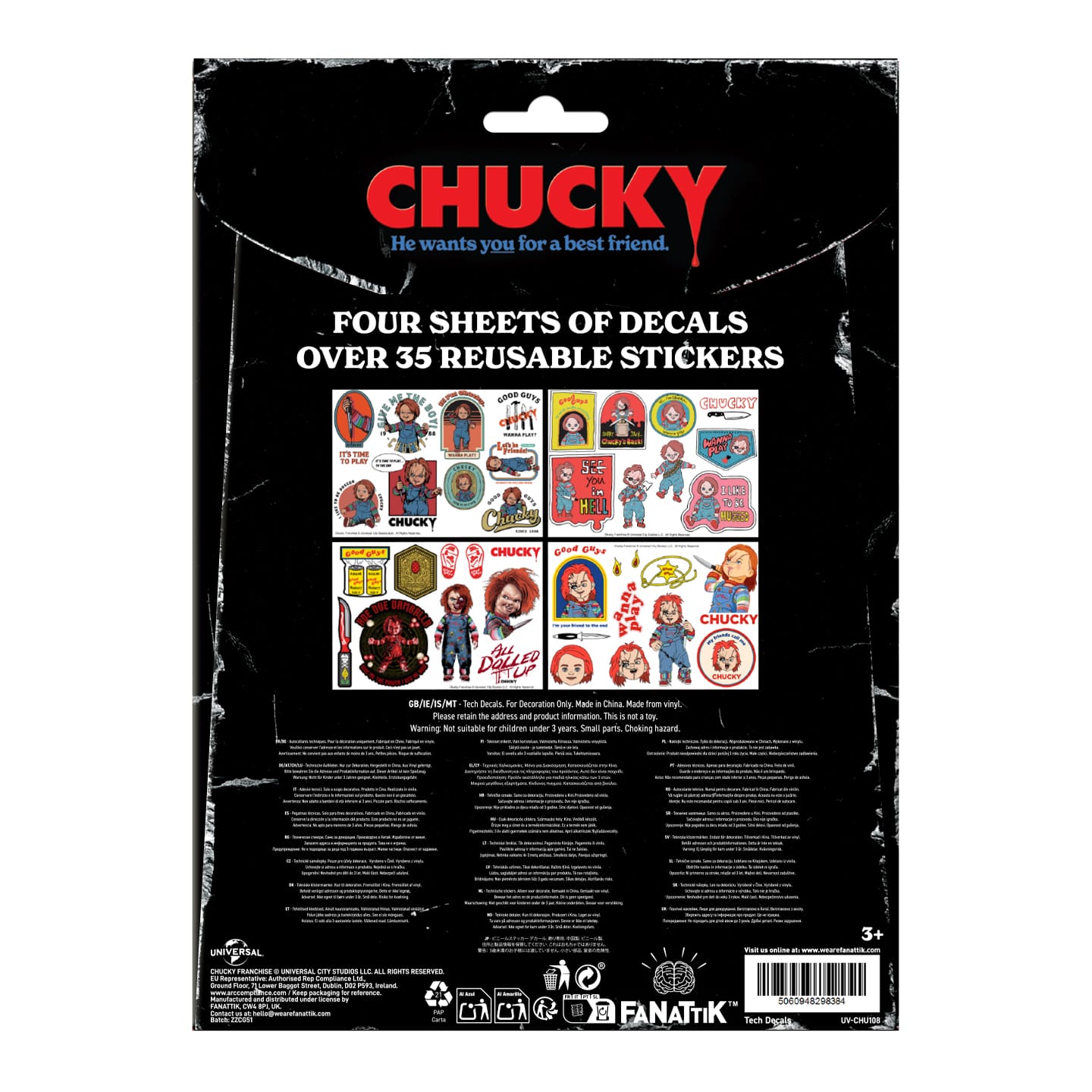 Chucky Tech Decals packaging back