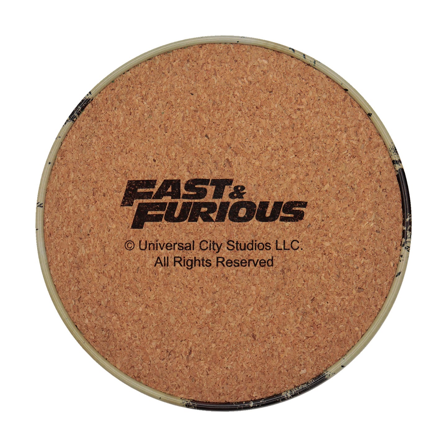 Fast & Furious Set of 4 Vintage Style Printed Metal Coasters back view