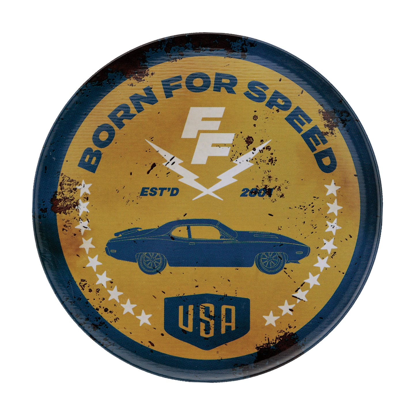 Fast & Furious Set of 4 Vintage Style Printed Metal Coasters