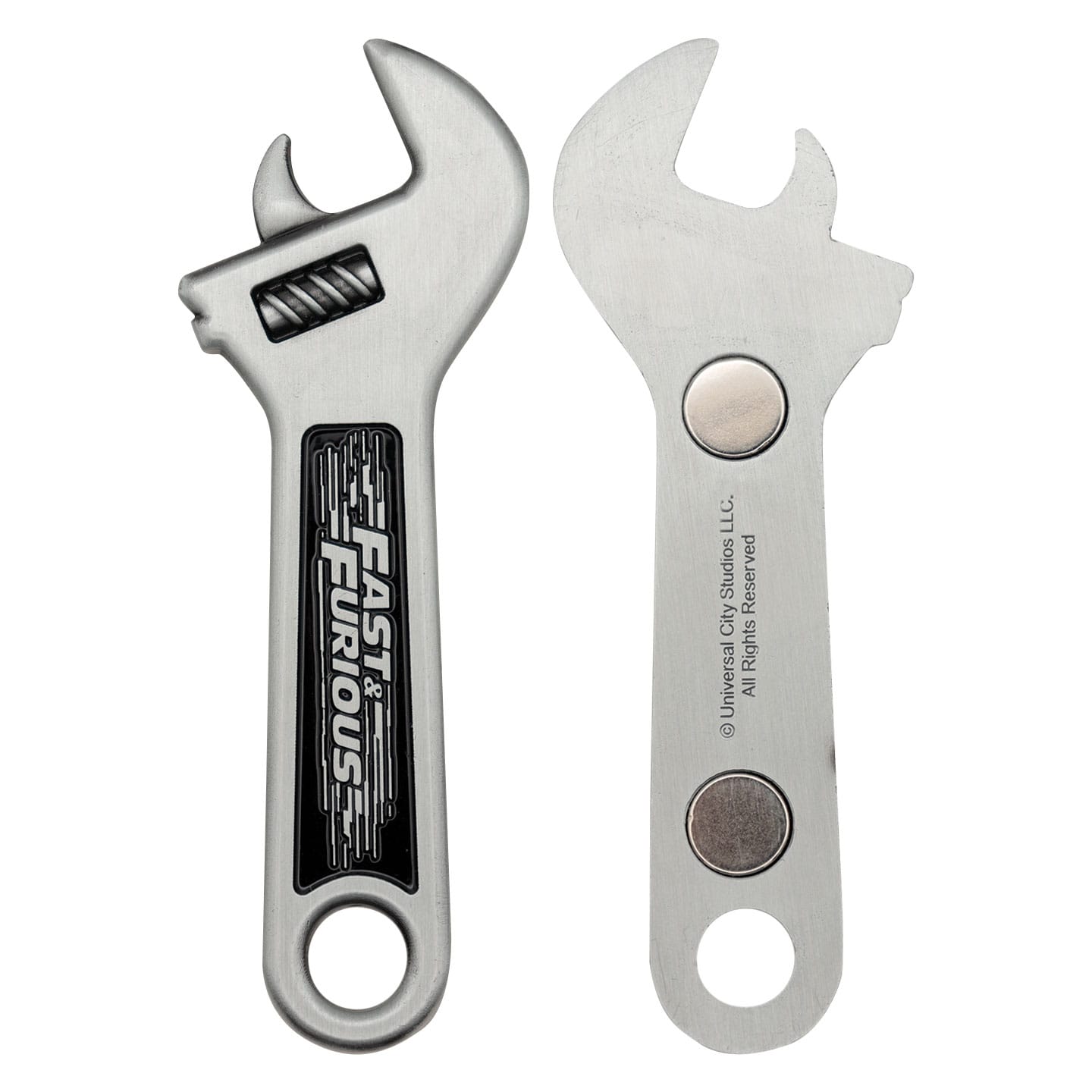 Fast & Furious Magnetic Wrench Bottle Opener front and back view