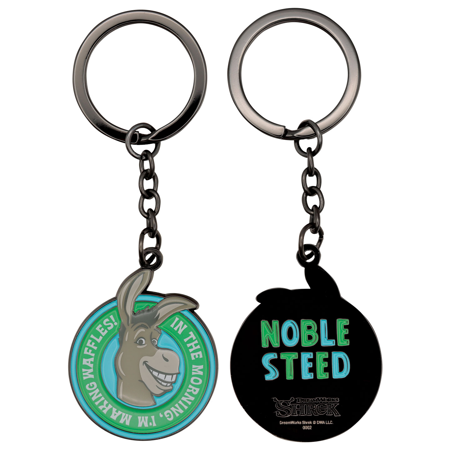 Shrek Limited Edition ‘Donkey Waffles’ Keyring front and back view