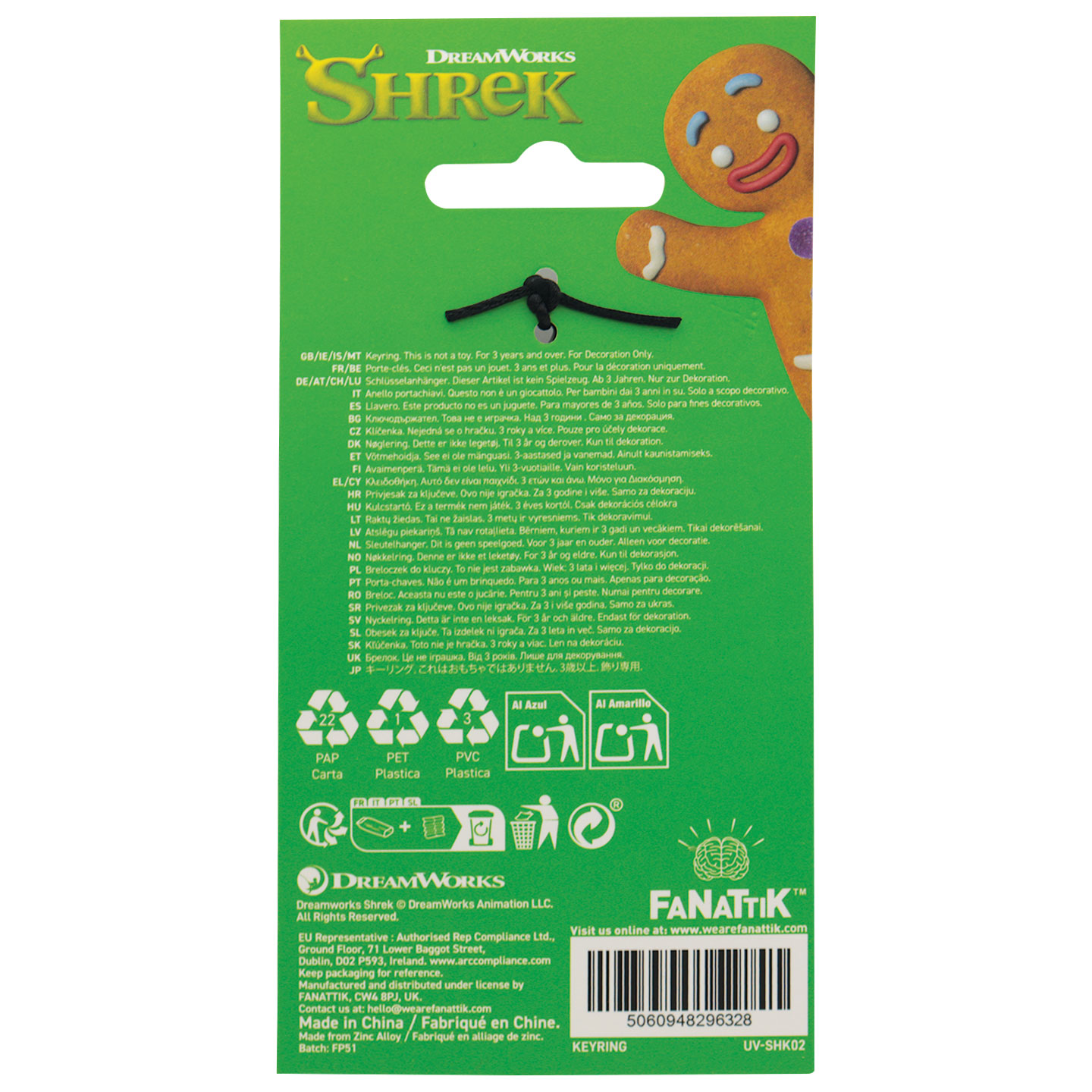 Shrek Limited Edition ‘Donkey Waffles’ Keyring packaging back