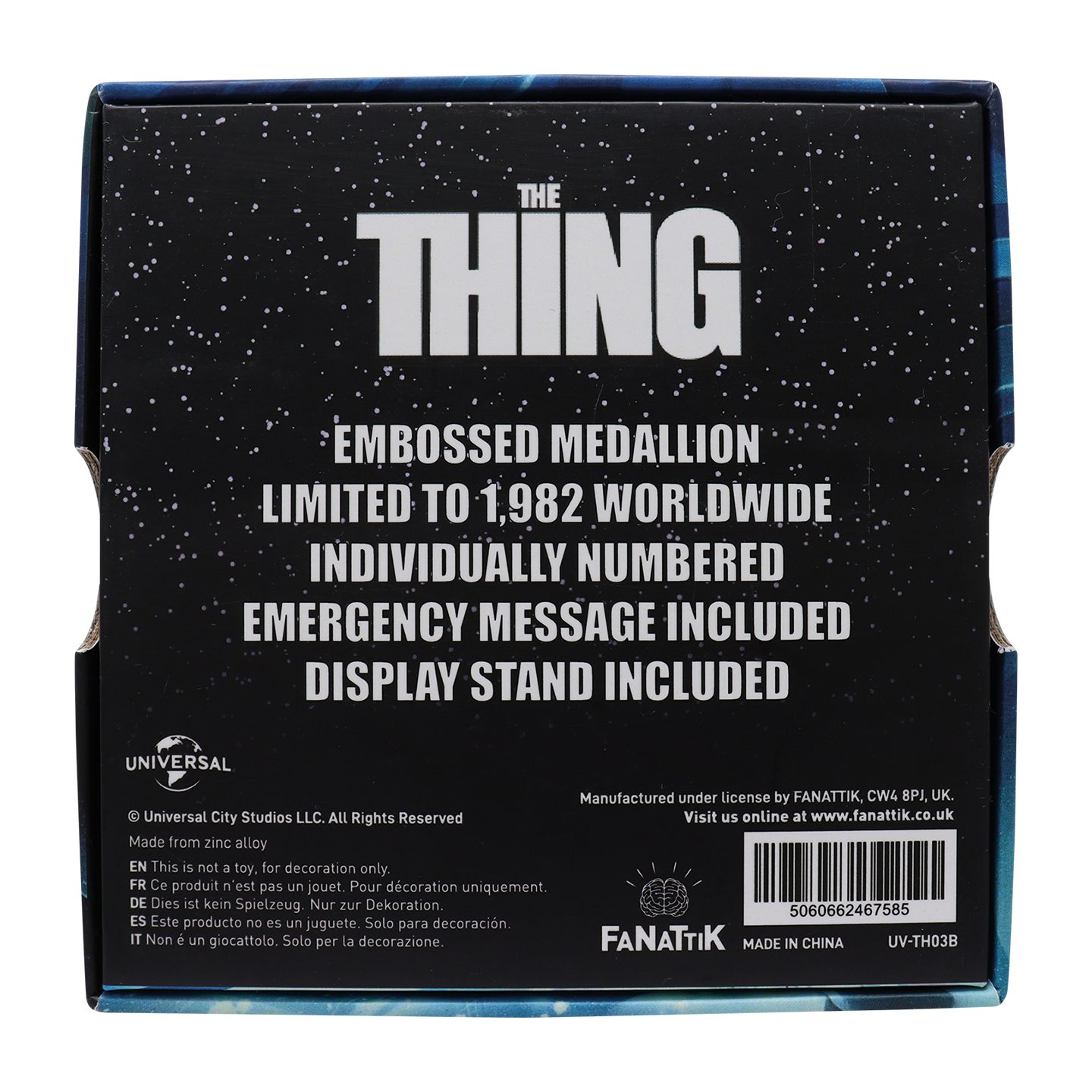 The Thing Limited Edition Outpost 31 Medallion presentation box back