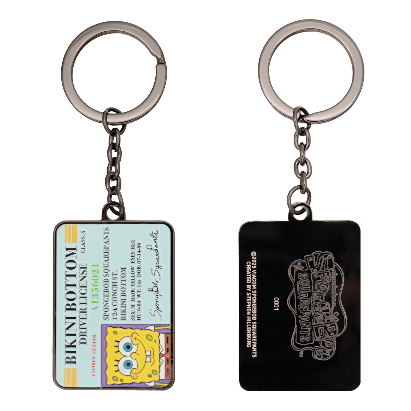 SpongeBob SquarePants Driver License Keyring front and back view