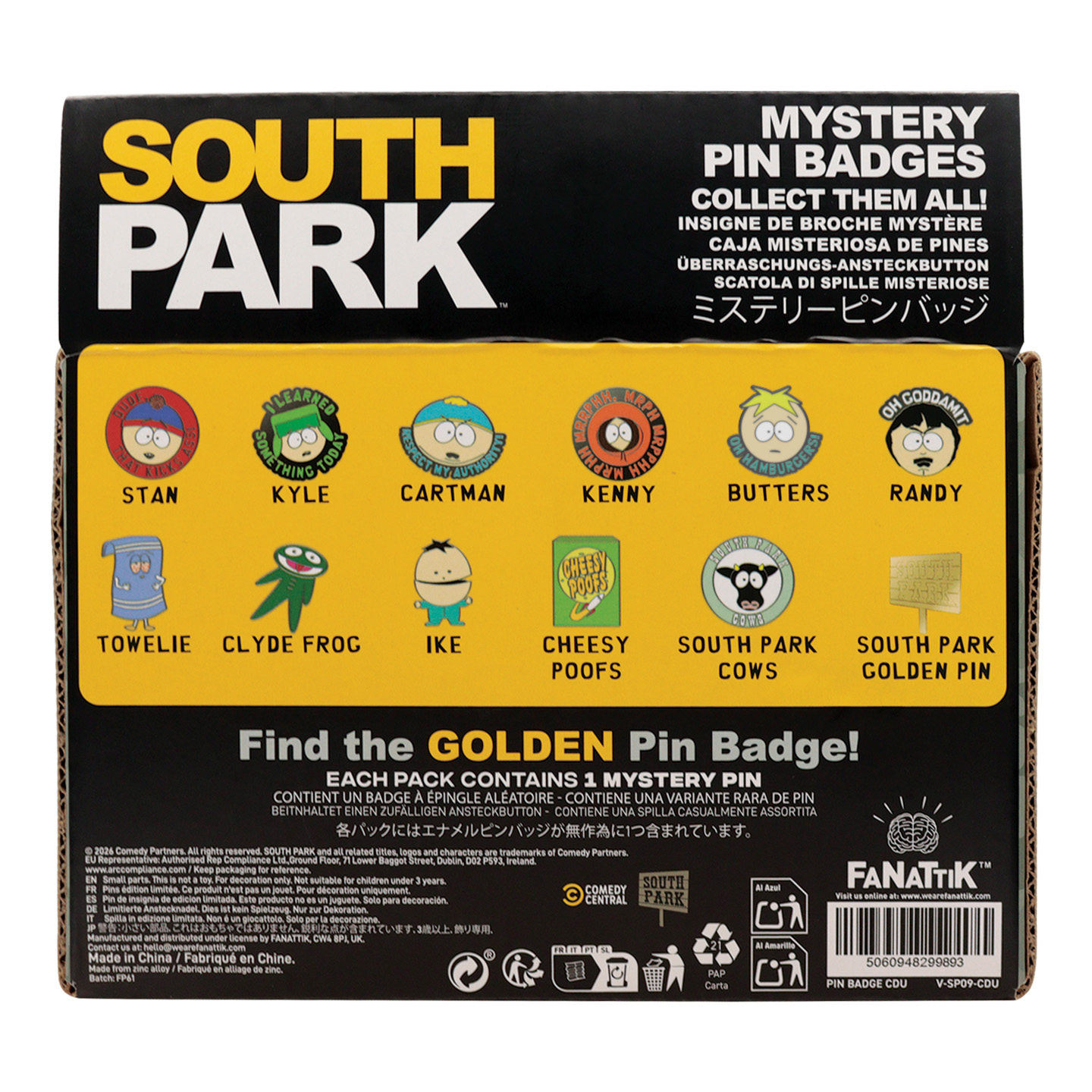 South Park Mystery Pin Badges back view