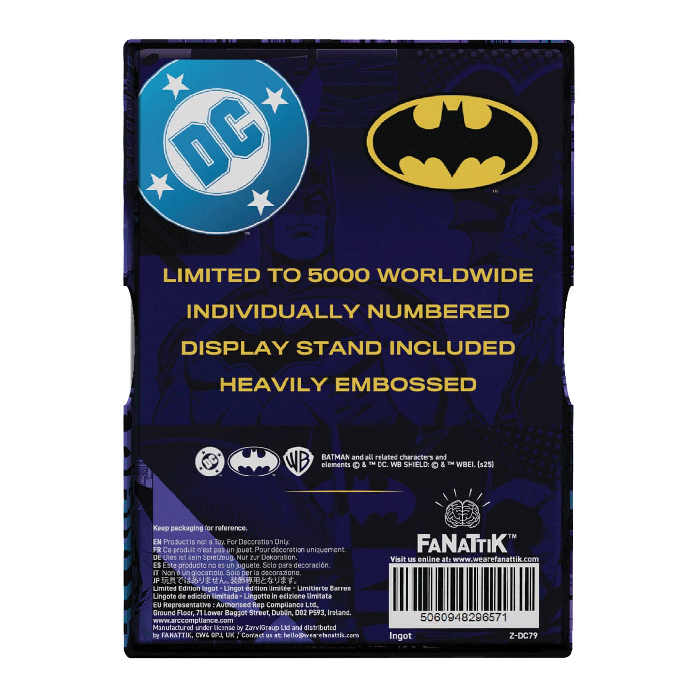 Batman Detective Comics #9 Ingot presentation box back