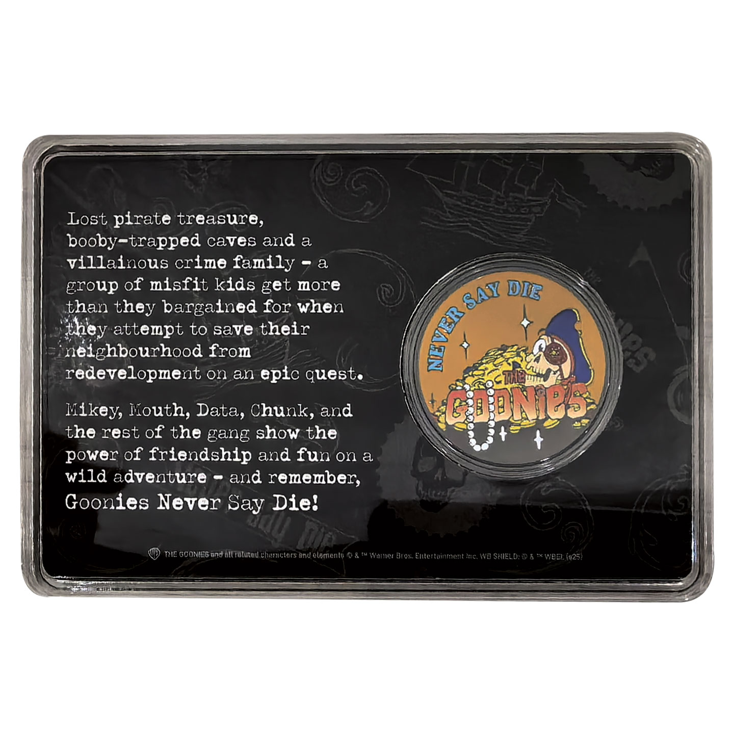 The Goonies Limited Edition 40th Anniversary Presentation Coin back view