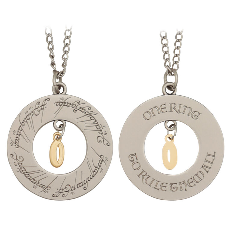 The Lord of the Rings One Ring Necklace front and back view