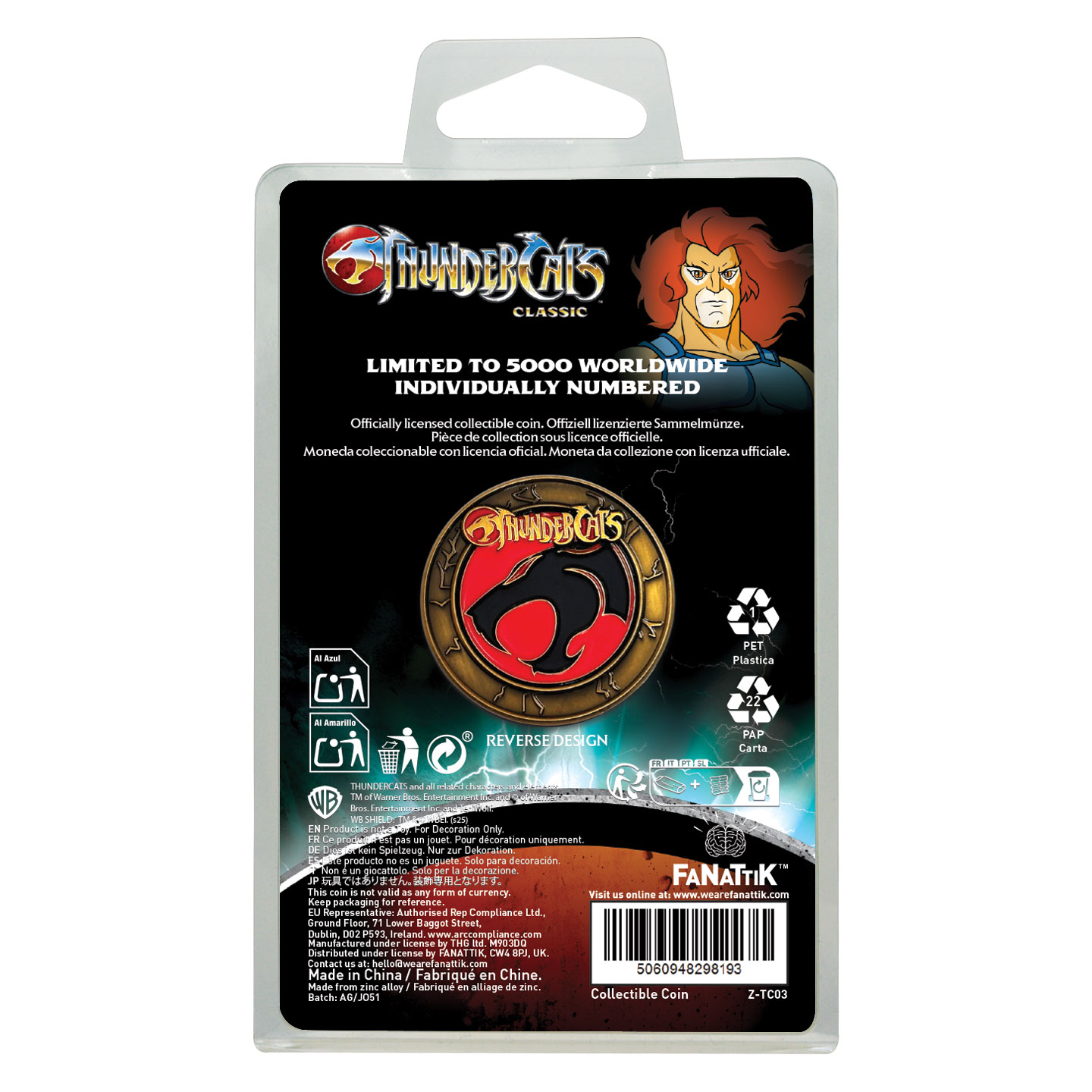 ThunderCats 40th Anniversary LionO Coin packaging back